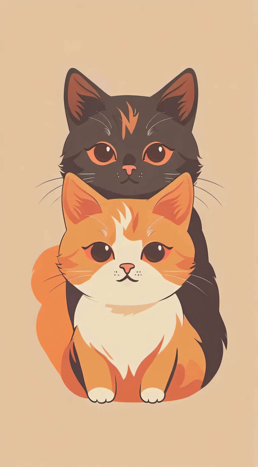 ai character: 2 emoji cats background