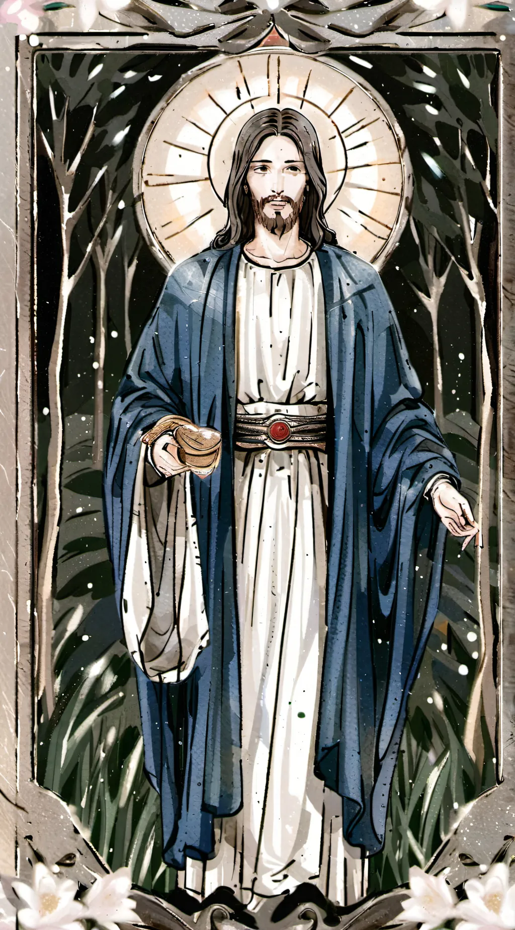 ai character: Jesus background