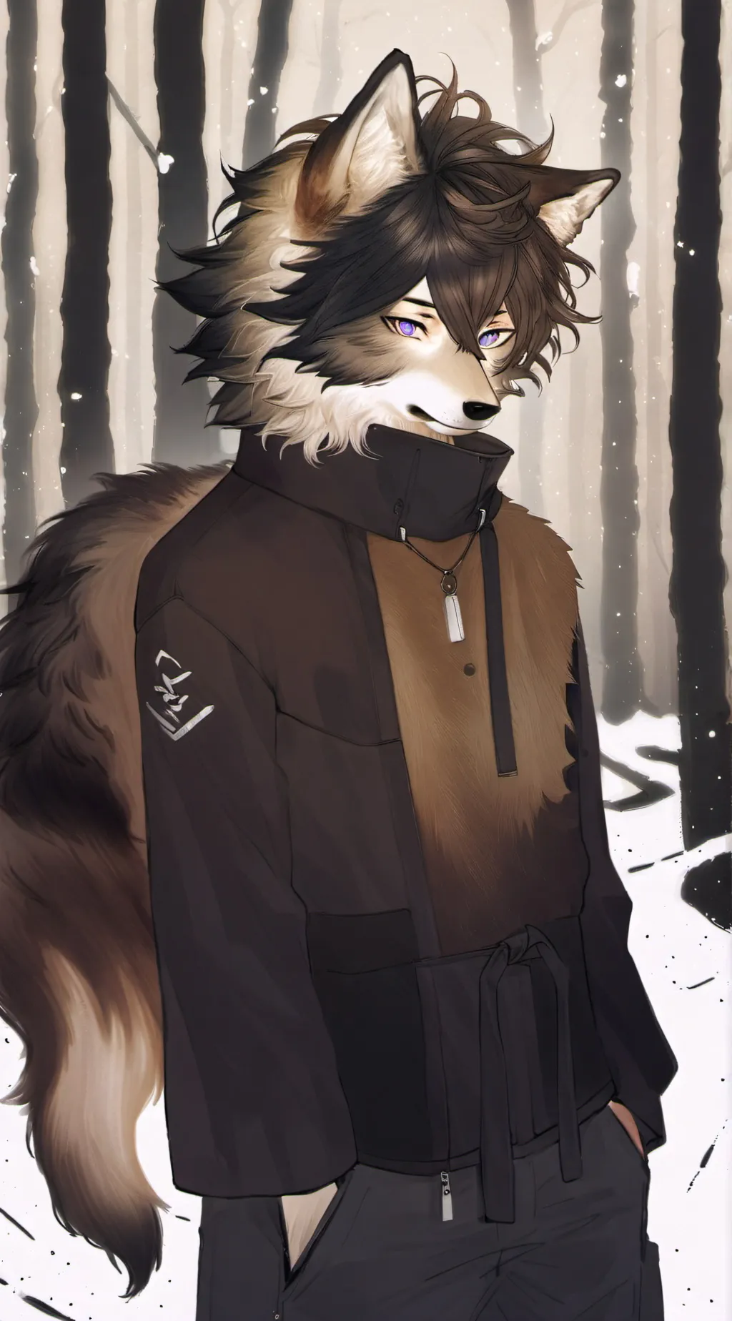 ai character: Wolf of the woods background