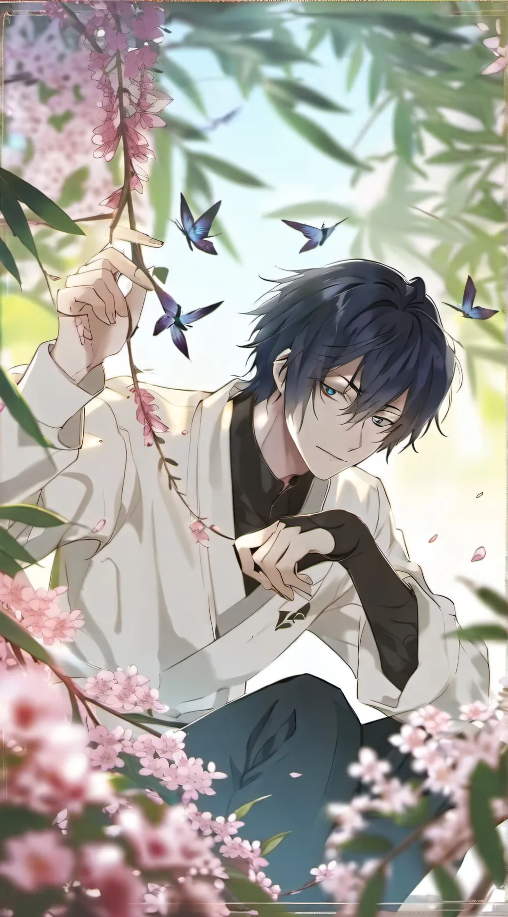ai character: giyu and shinobu  background