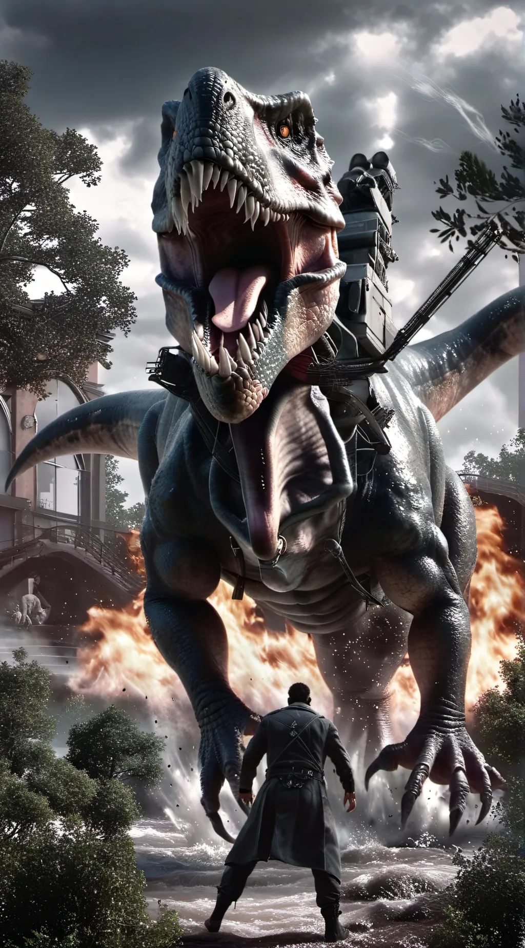 ai character: Dinosaur  background