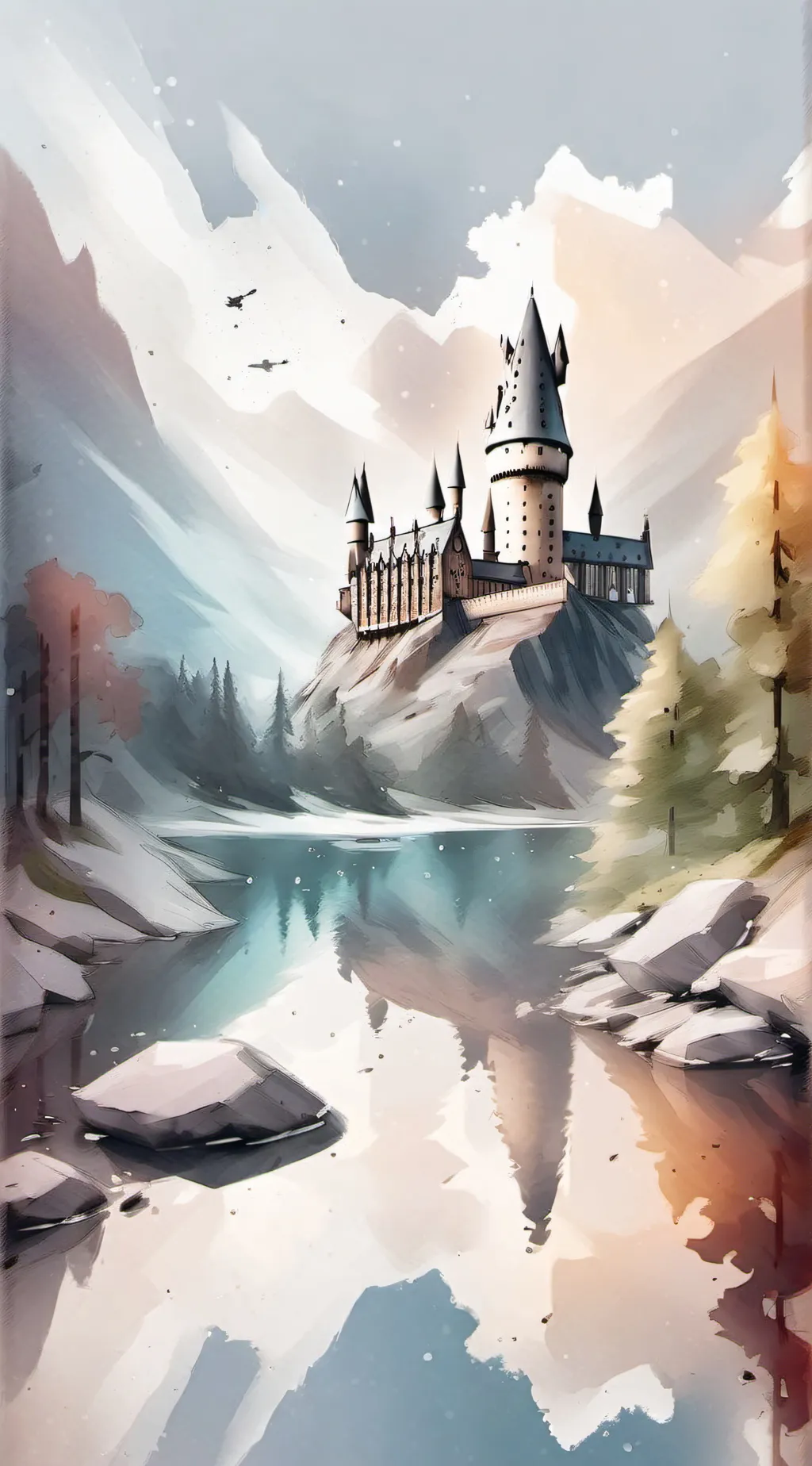 ai character: The Hogwarts Lake background
