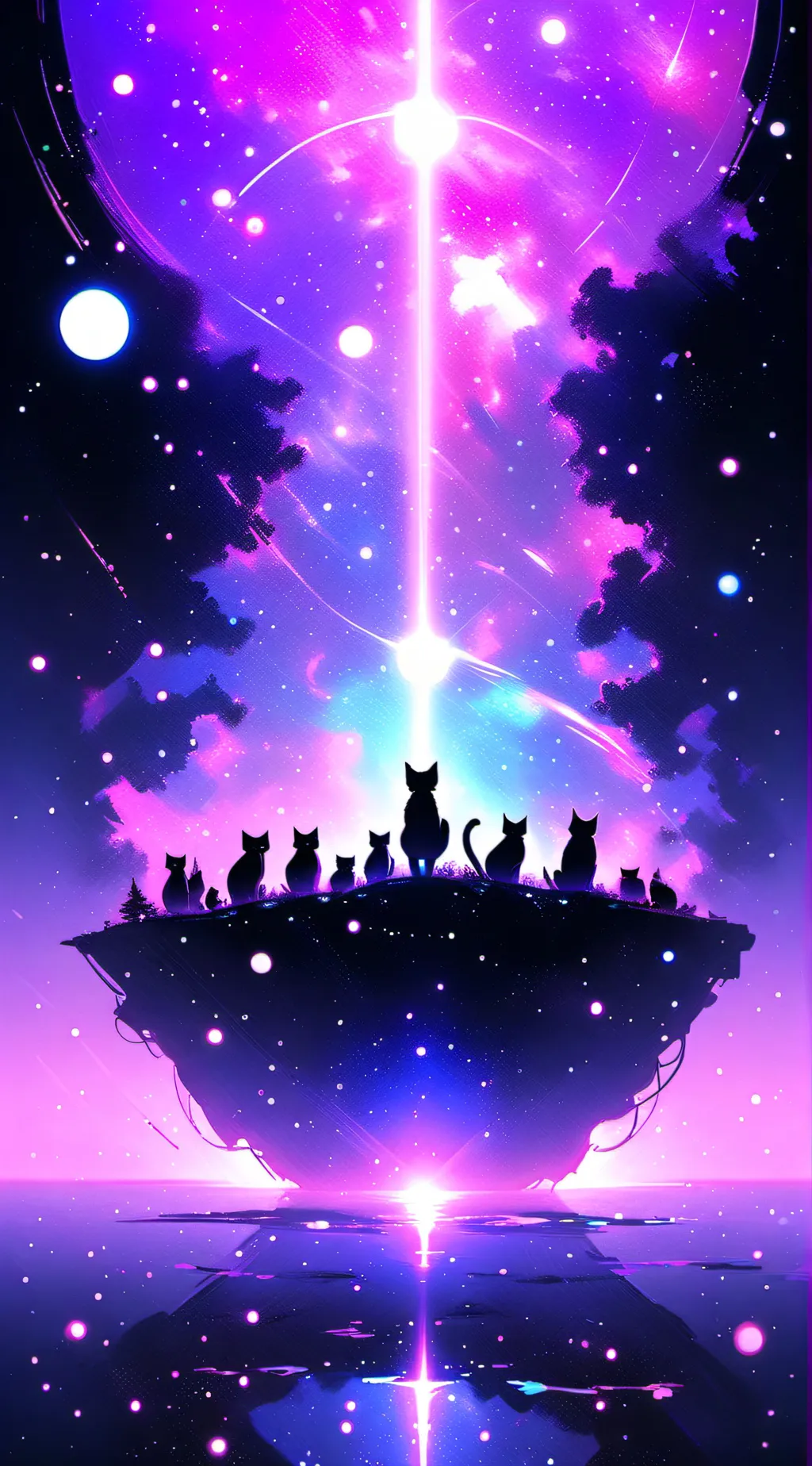 ai character: cat in a galaxy background