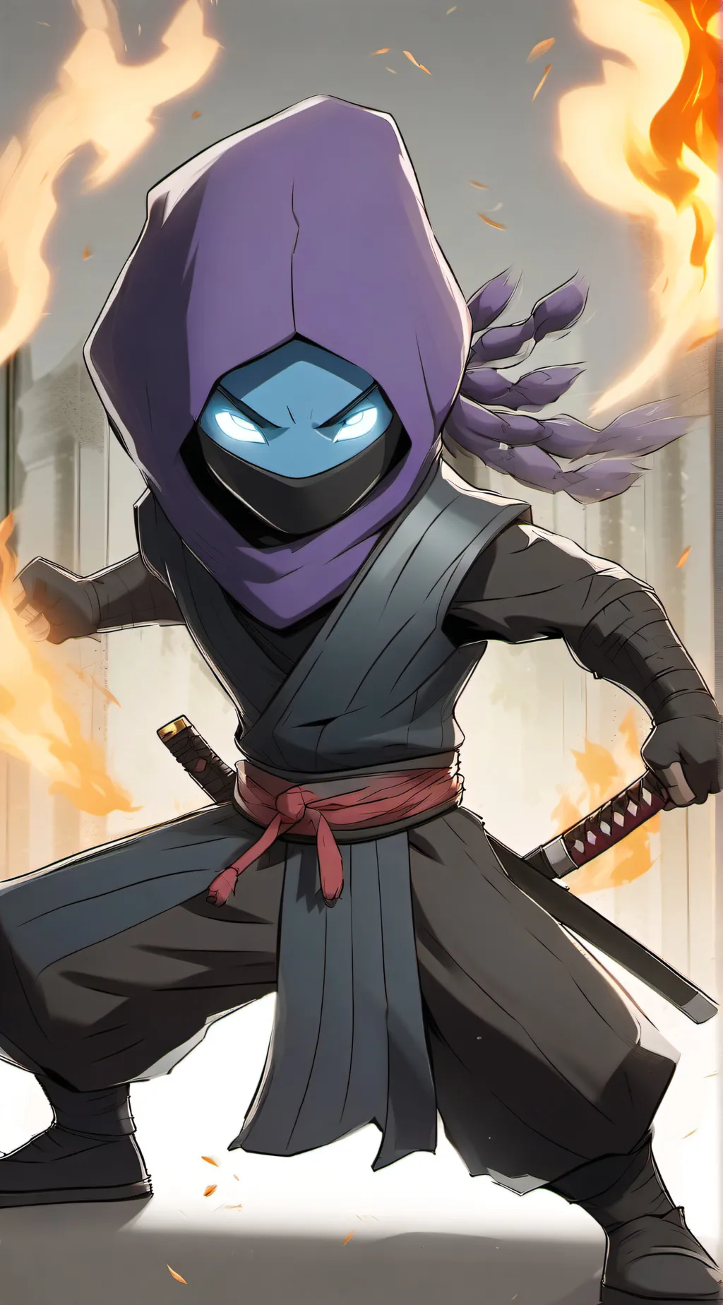 ai character: Blue ninja Disney background