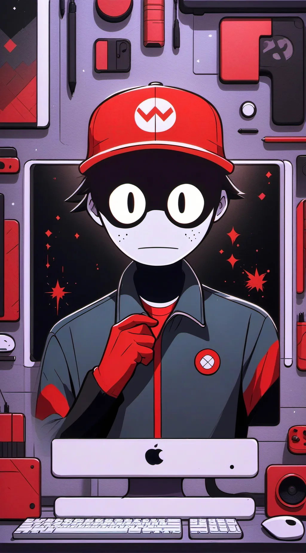 ai character: Gangle but mad background
