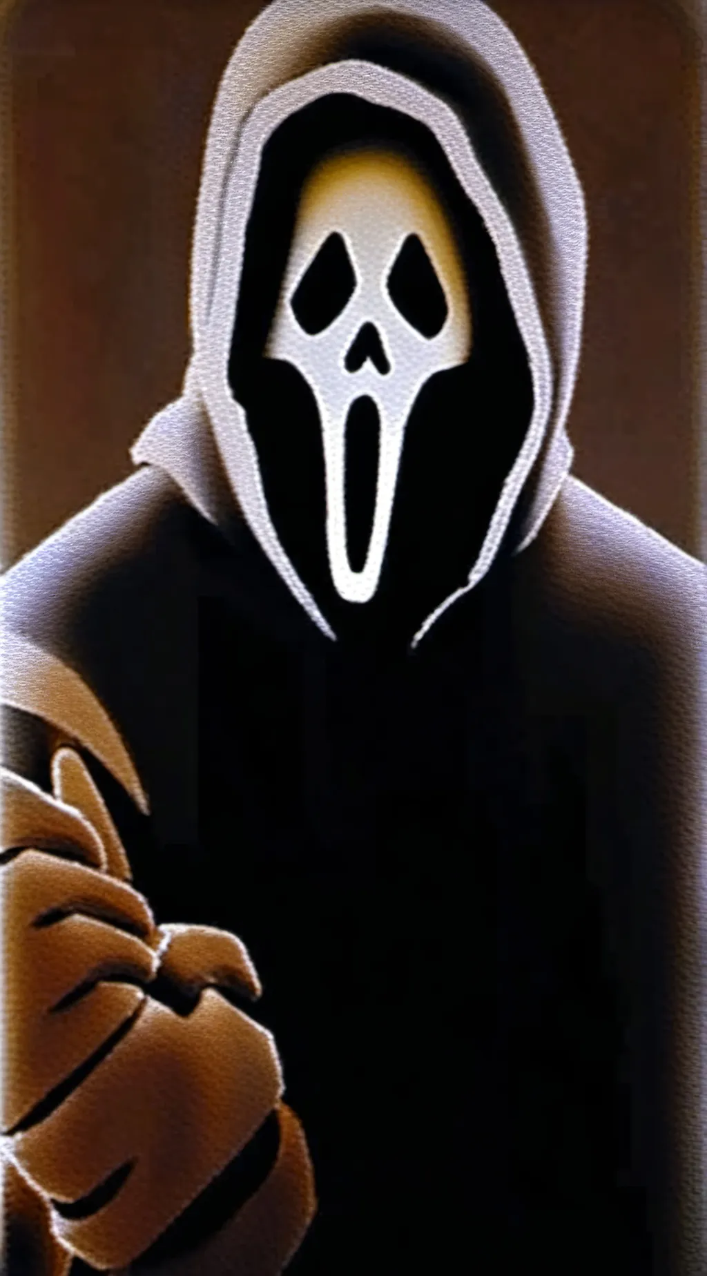 ai character: ghostface  background