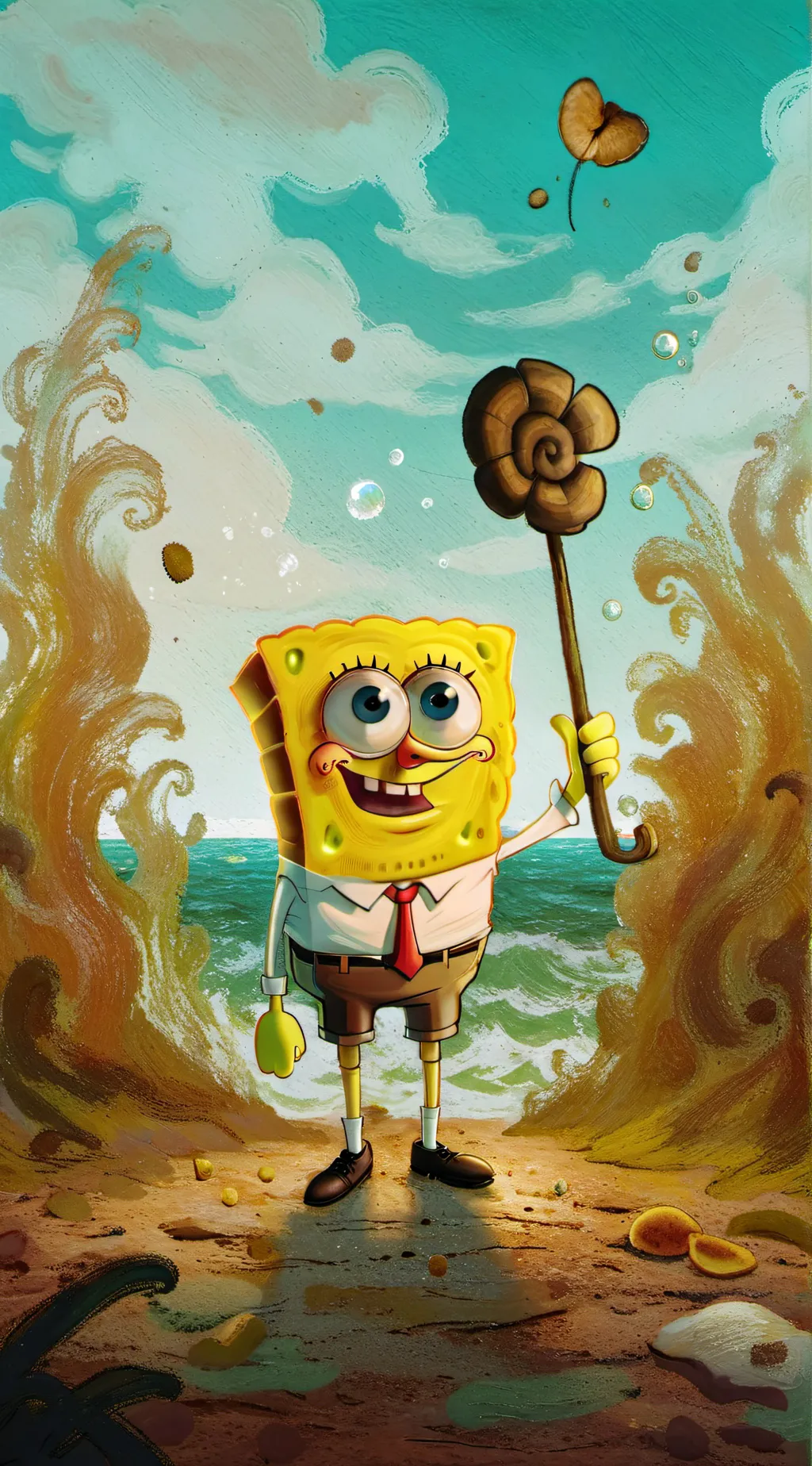 ai character: spogebob background