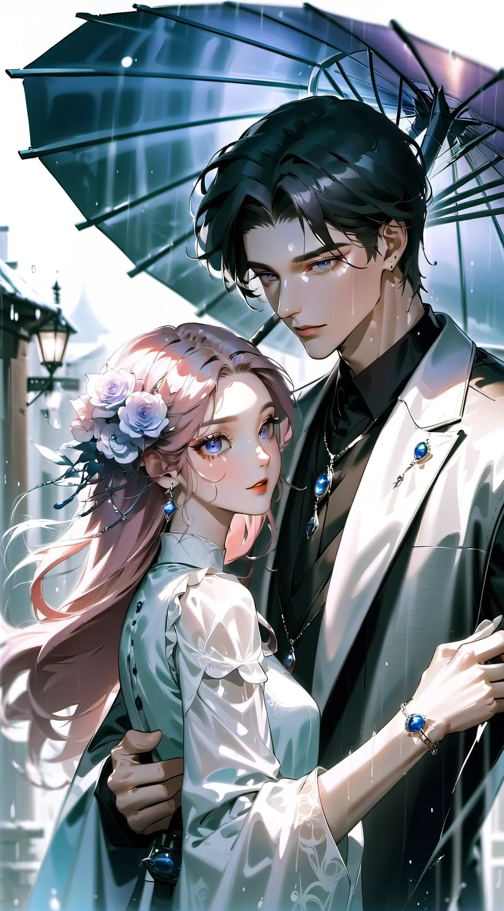 ai character: Rainy day  background