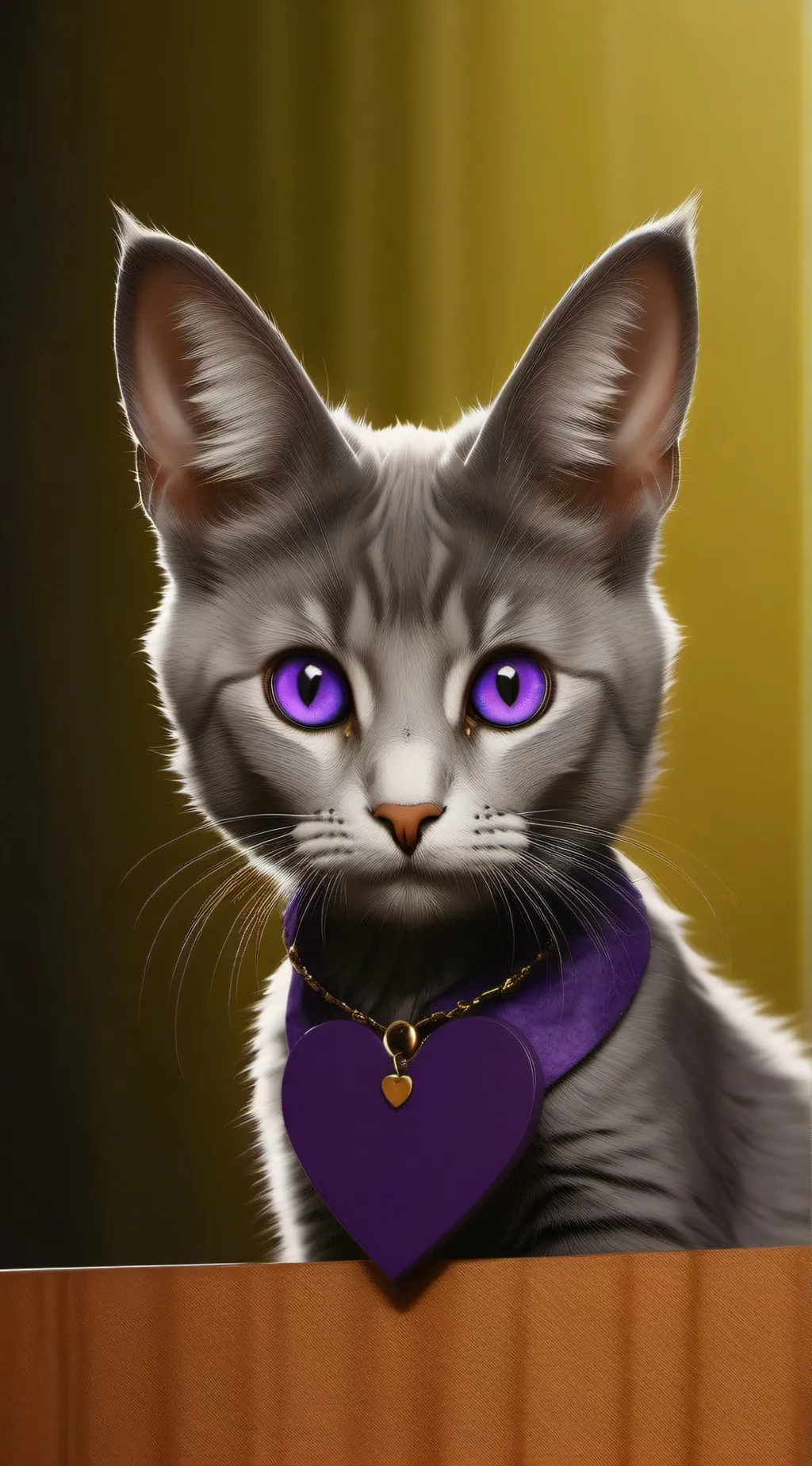 ai character: purple emoji cat.. background