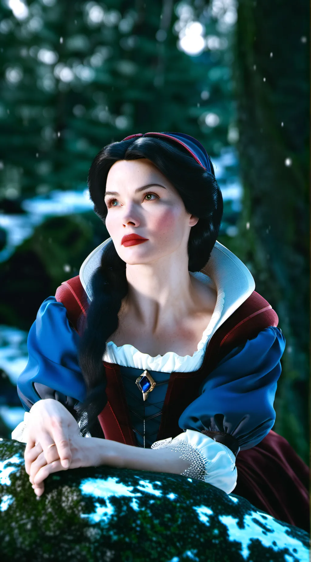 ai character: Snow White  background