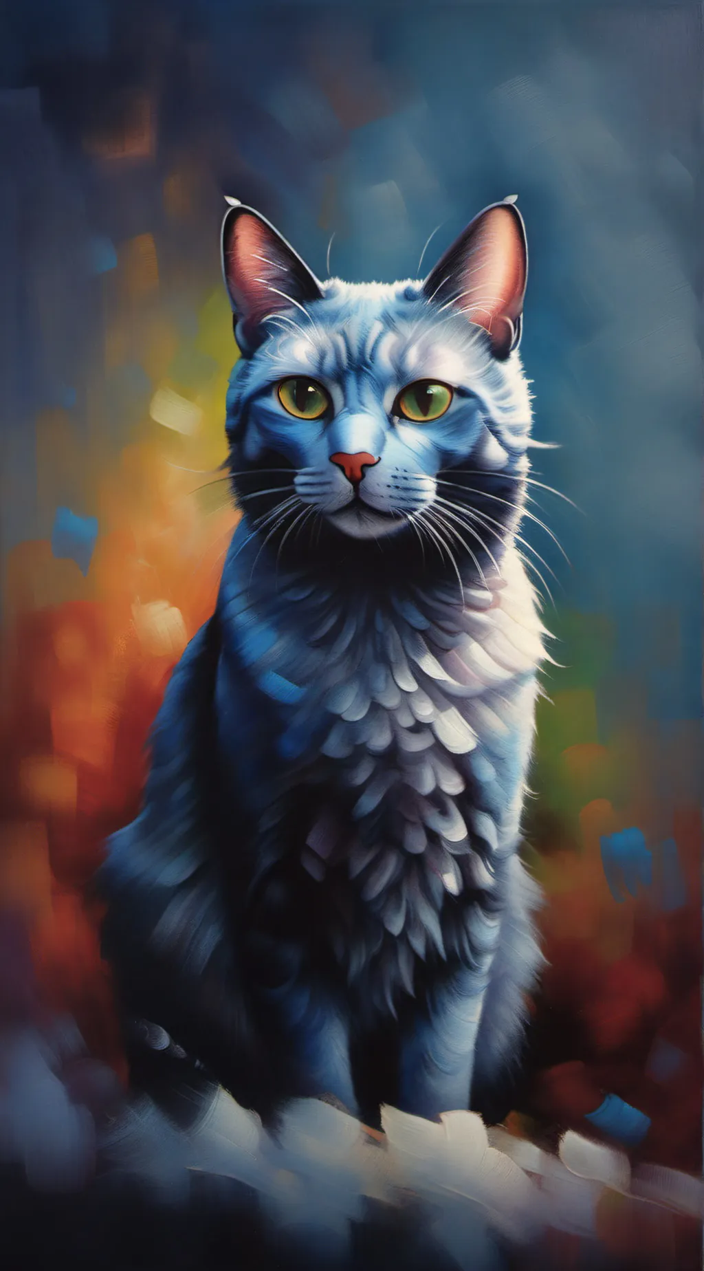 ai character: A cat eating boba background