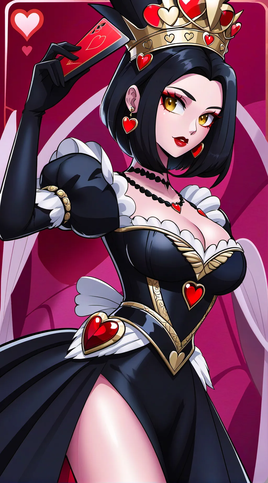 ai character: Queen of hearts background