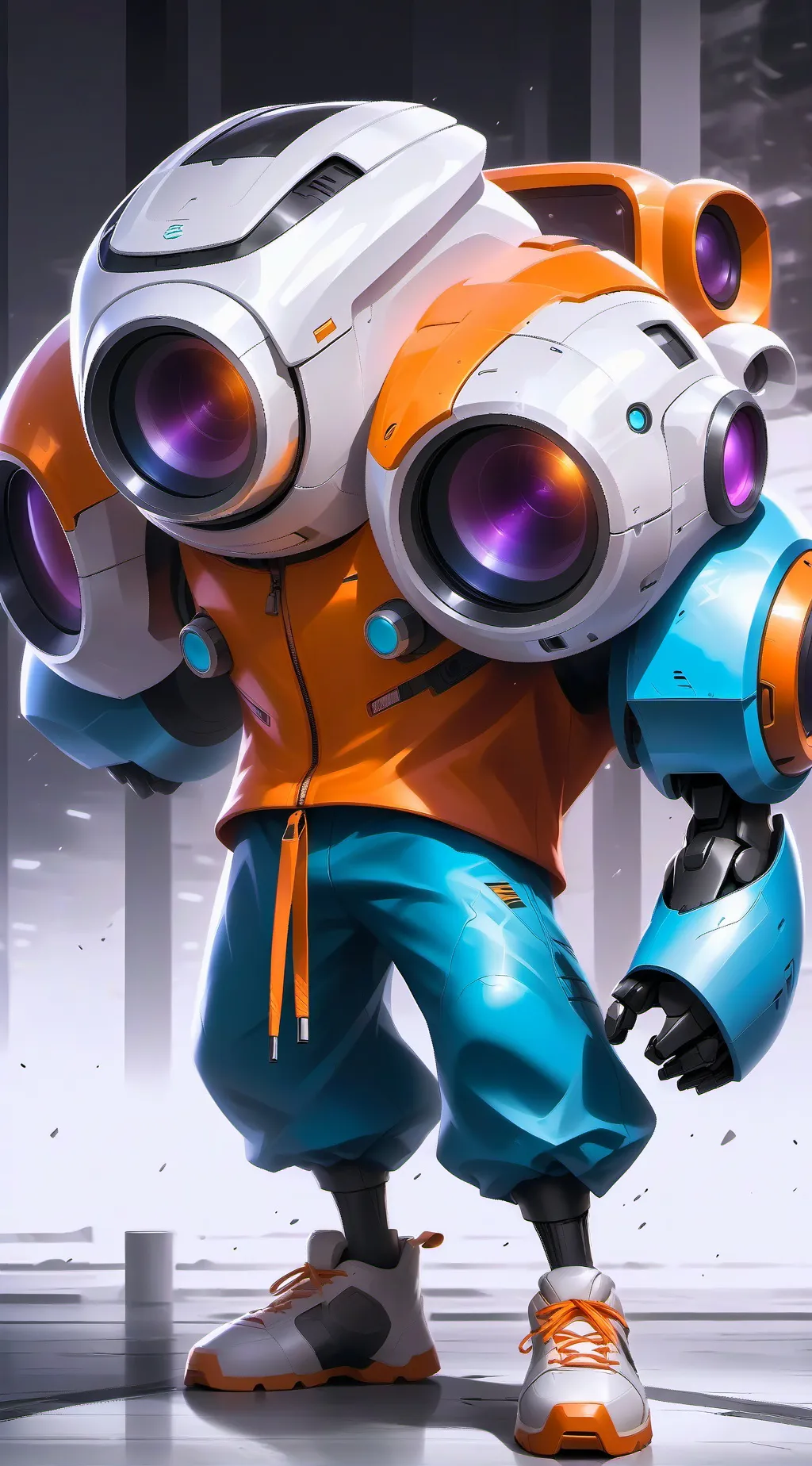 ai character: titan cameraman  background