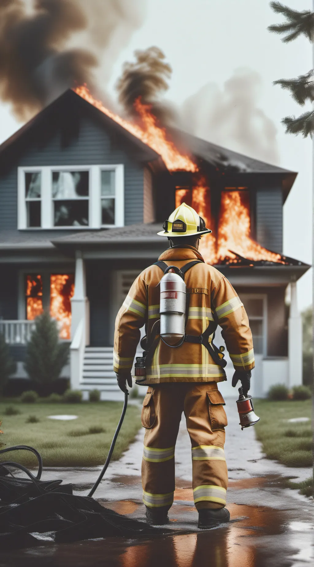 ai character: Firefighter issac background