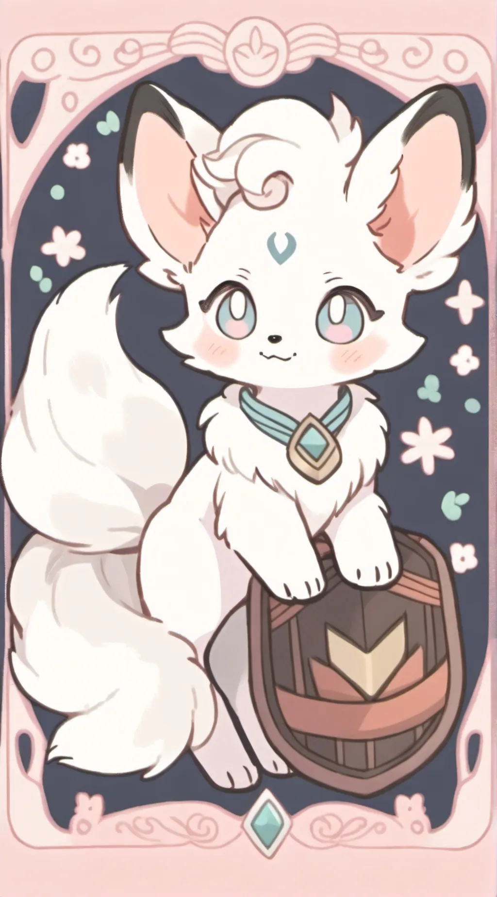 ai character: born alolan Vulpix background