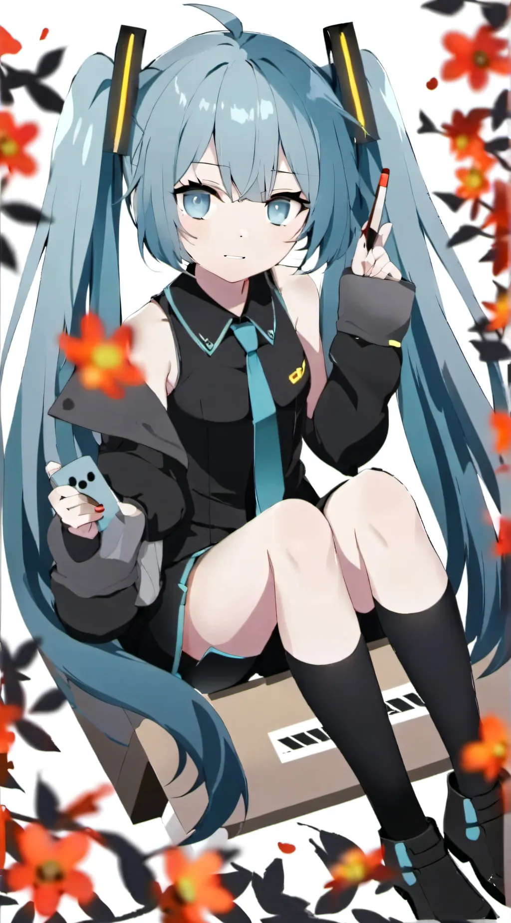 ai character: hastane miku° background