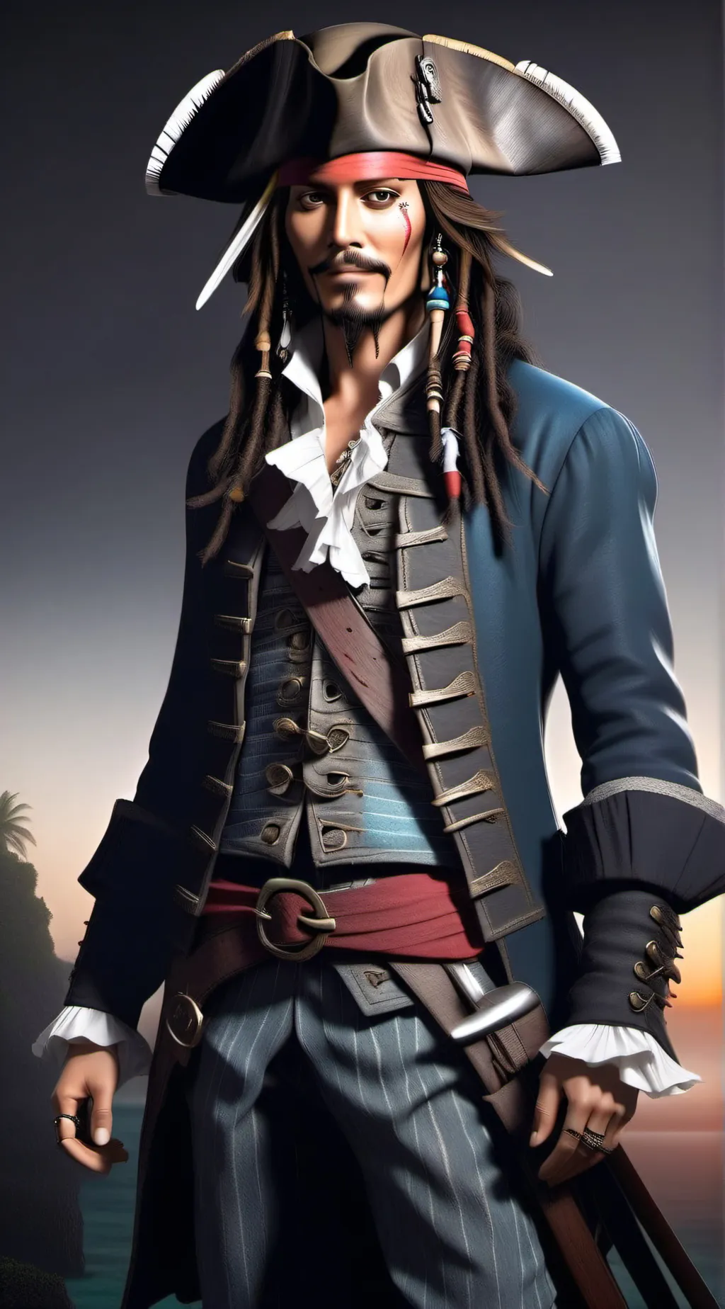 ai character: Jack Sparrow background