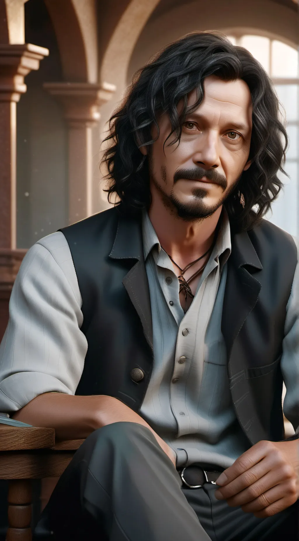 ai character: sirius black background