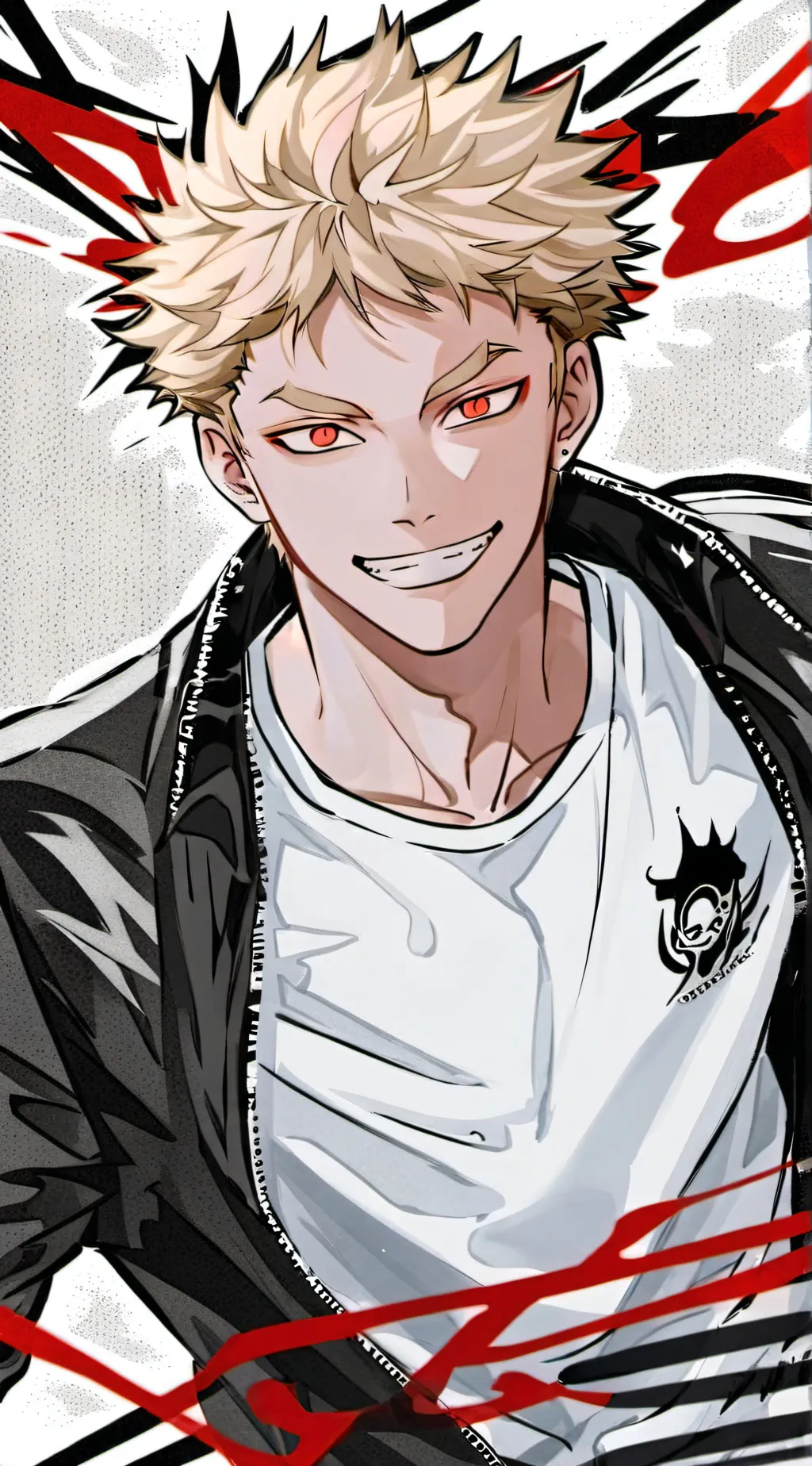 ai character: Bakugo Katsuki background
