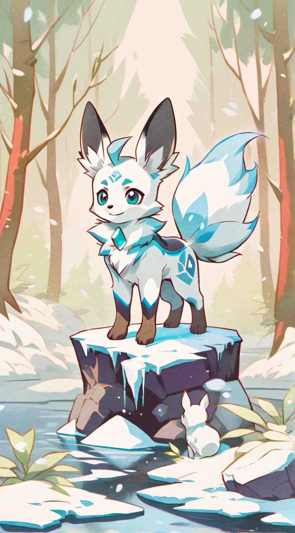ai character: Glaceon  background