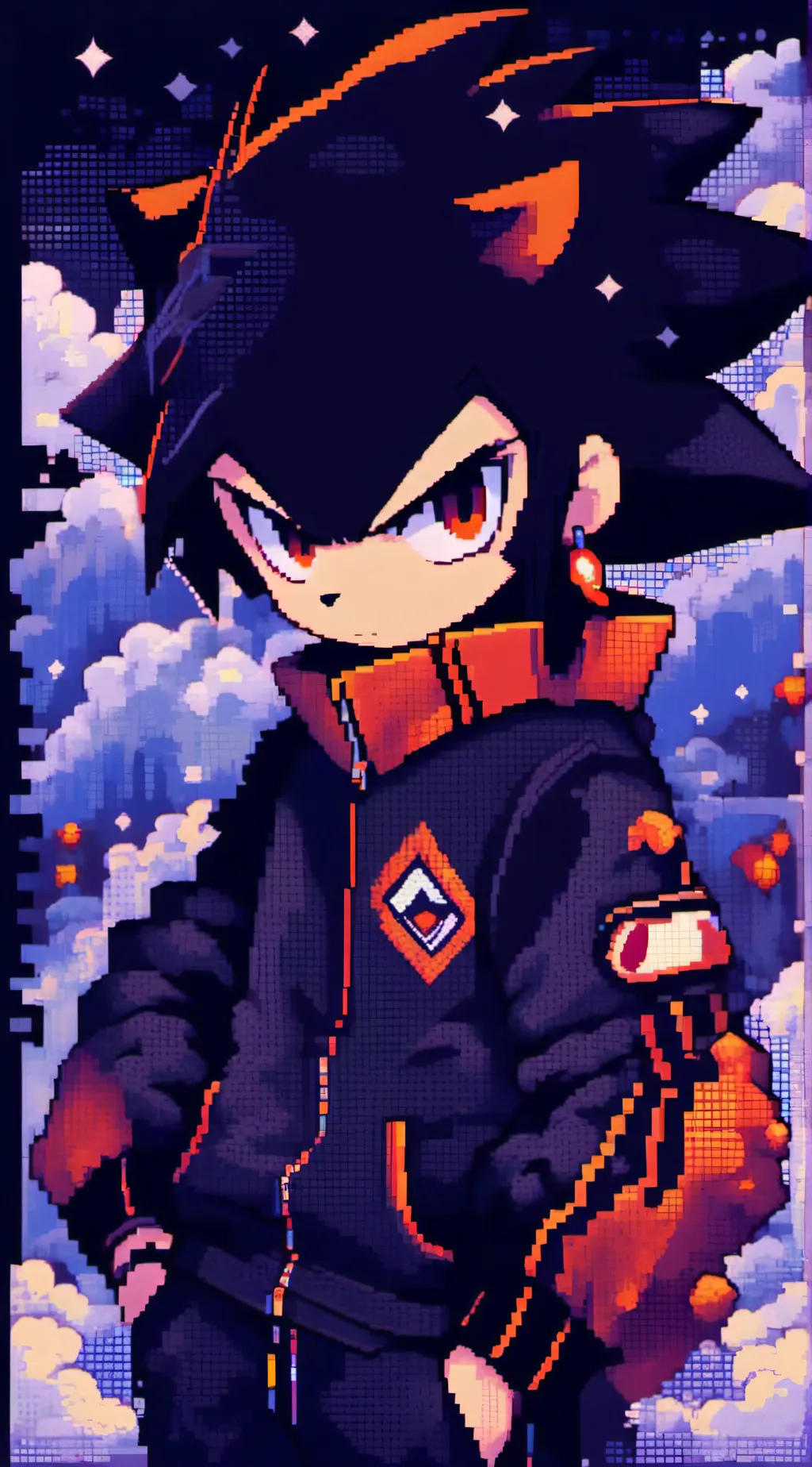 ai character: shadow T hedgehog background