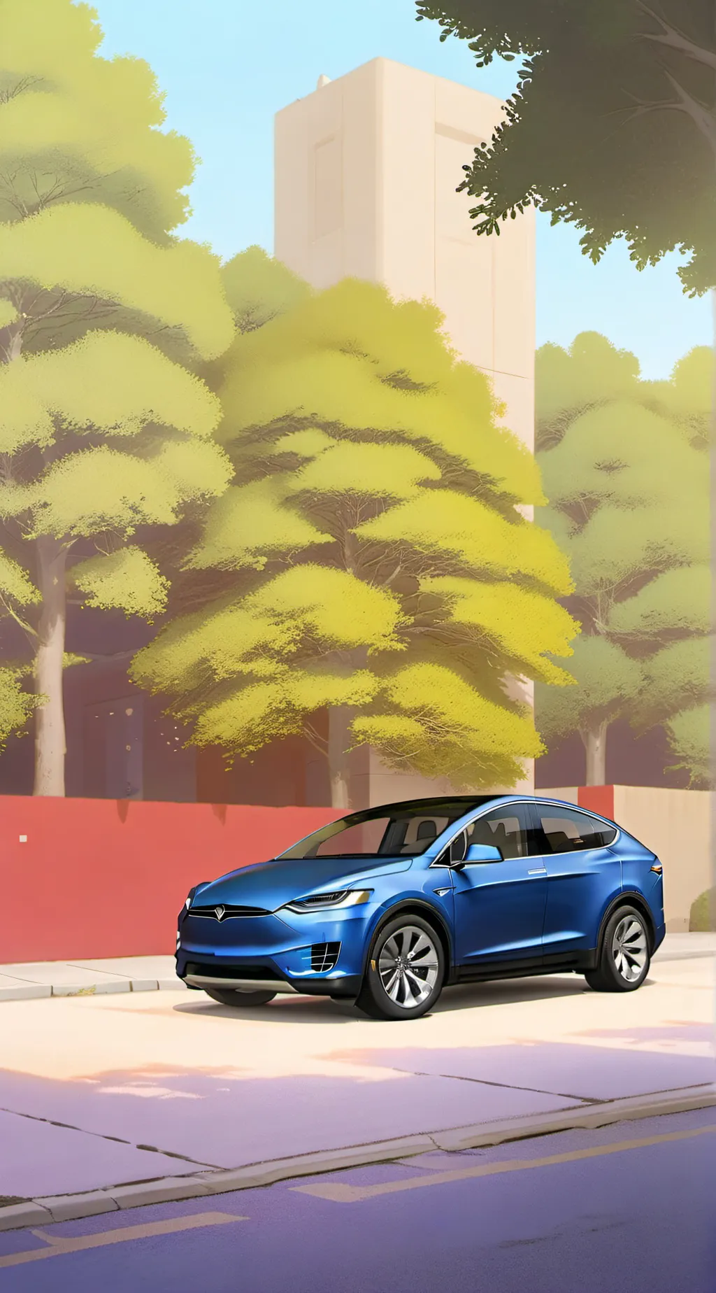 ai character: Tesla Model X background