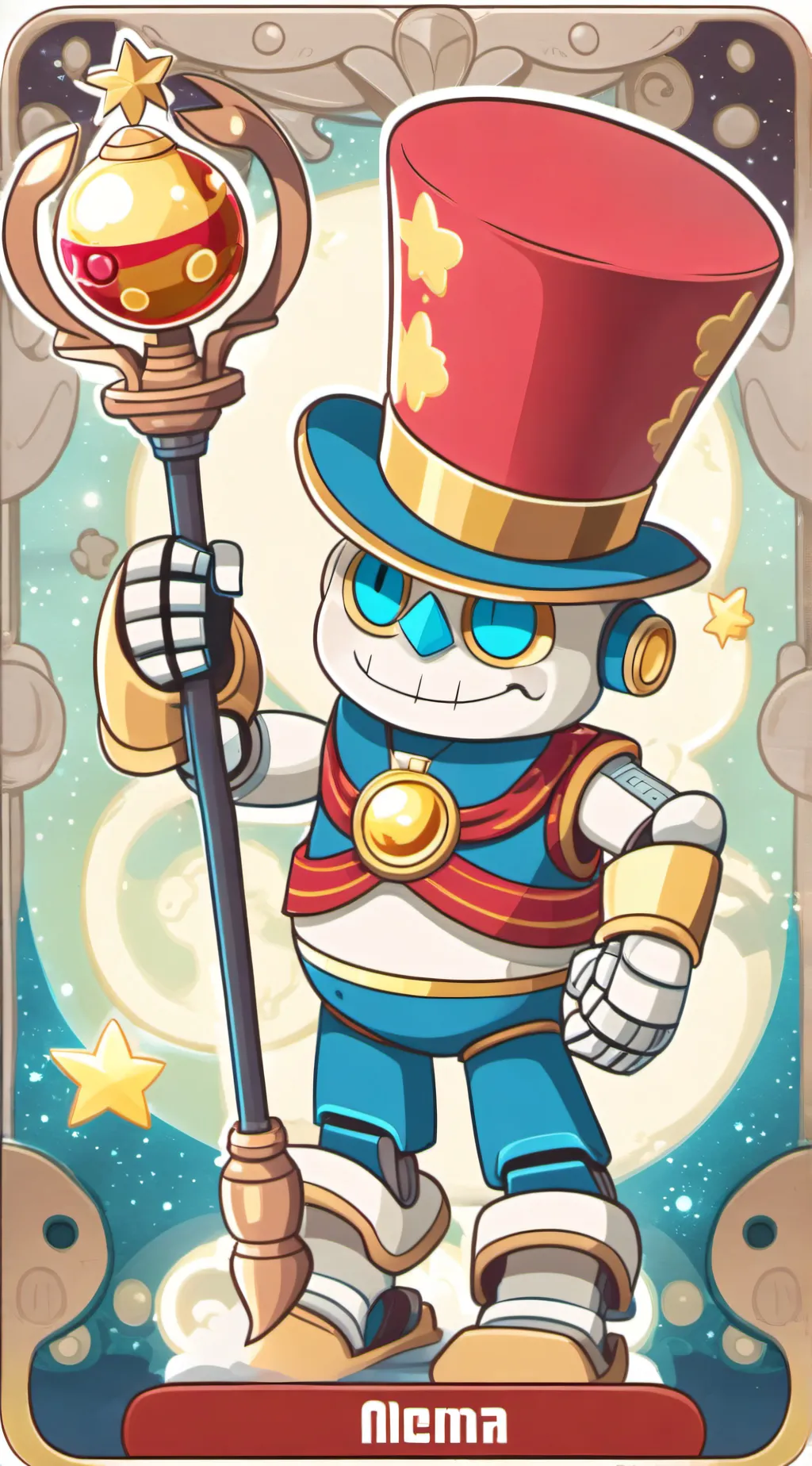 ai character: Bud the magician  background