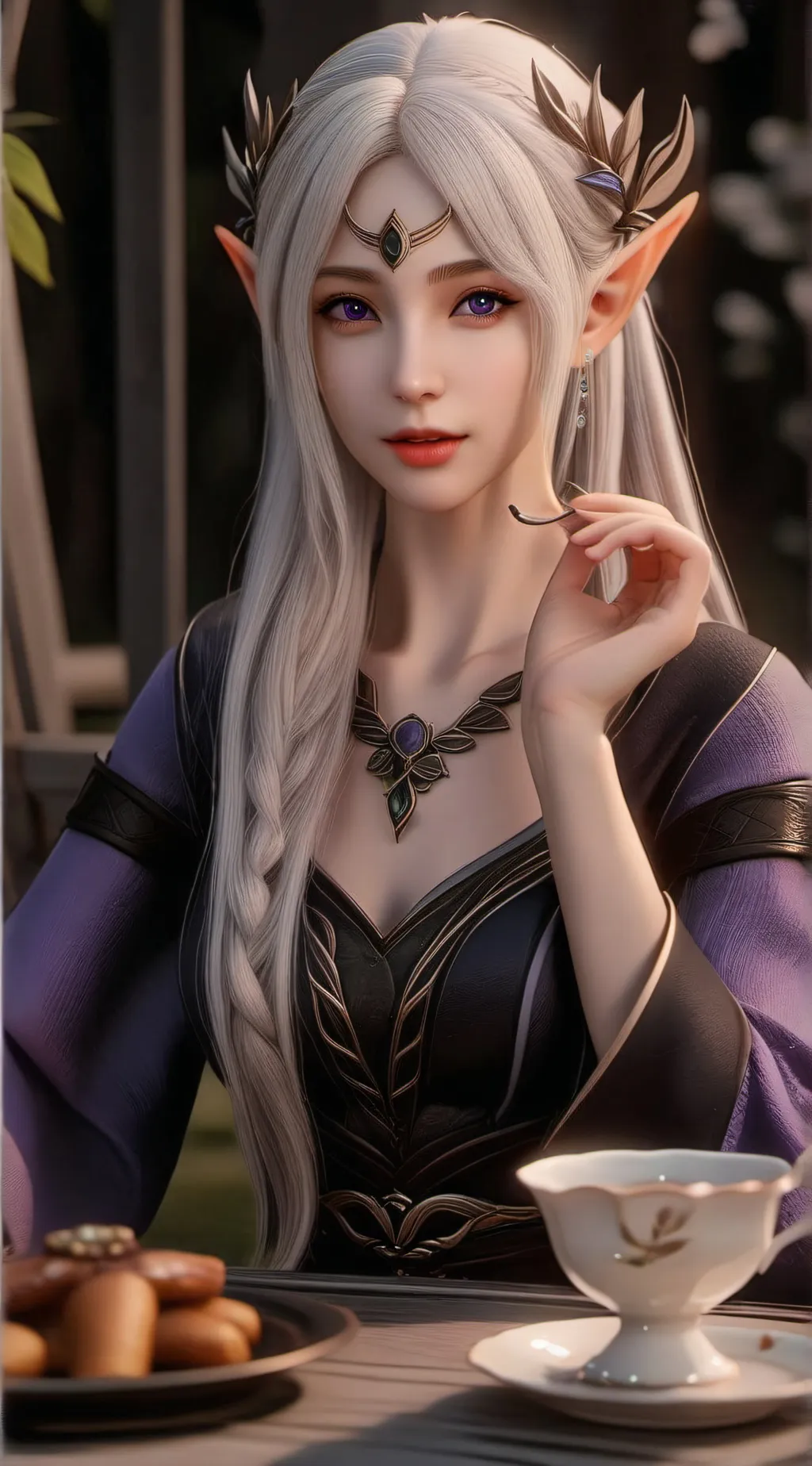 ai character: Sharon Purpuria background