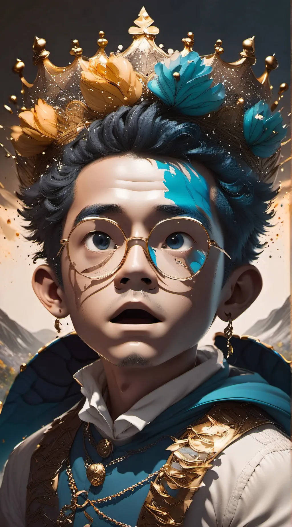 ai character: blue  background