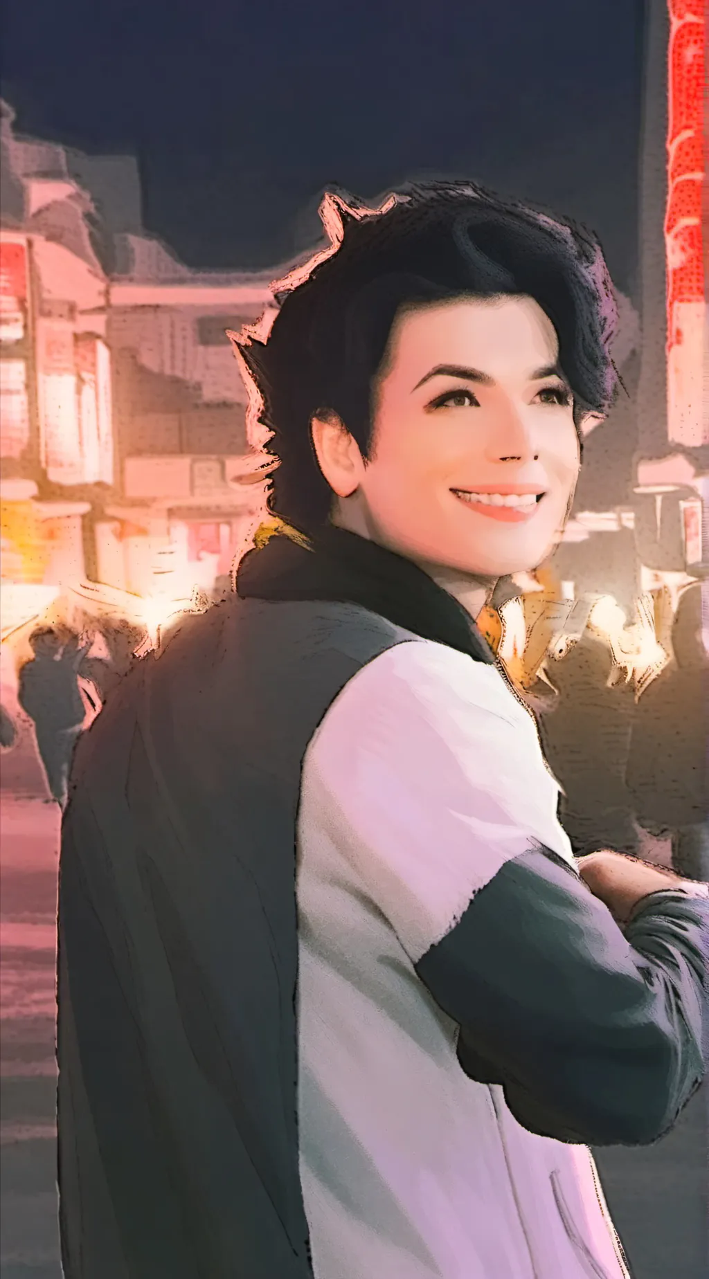 ai character: Michael Jackson  background