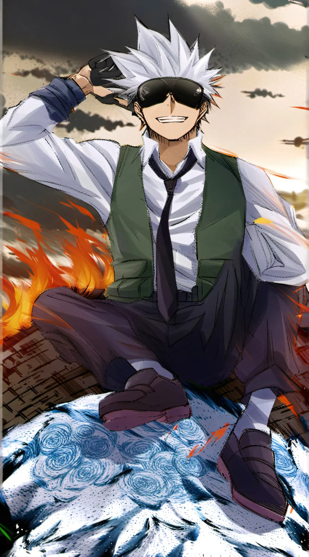 ai character: gojo satoru  background