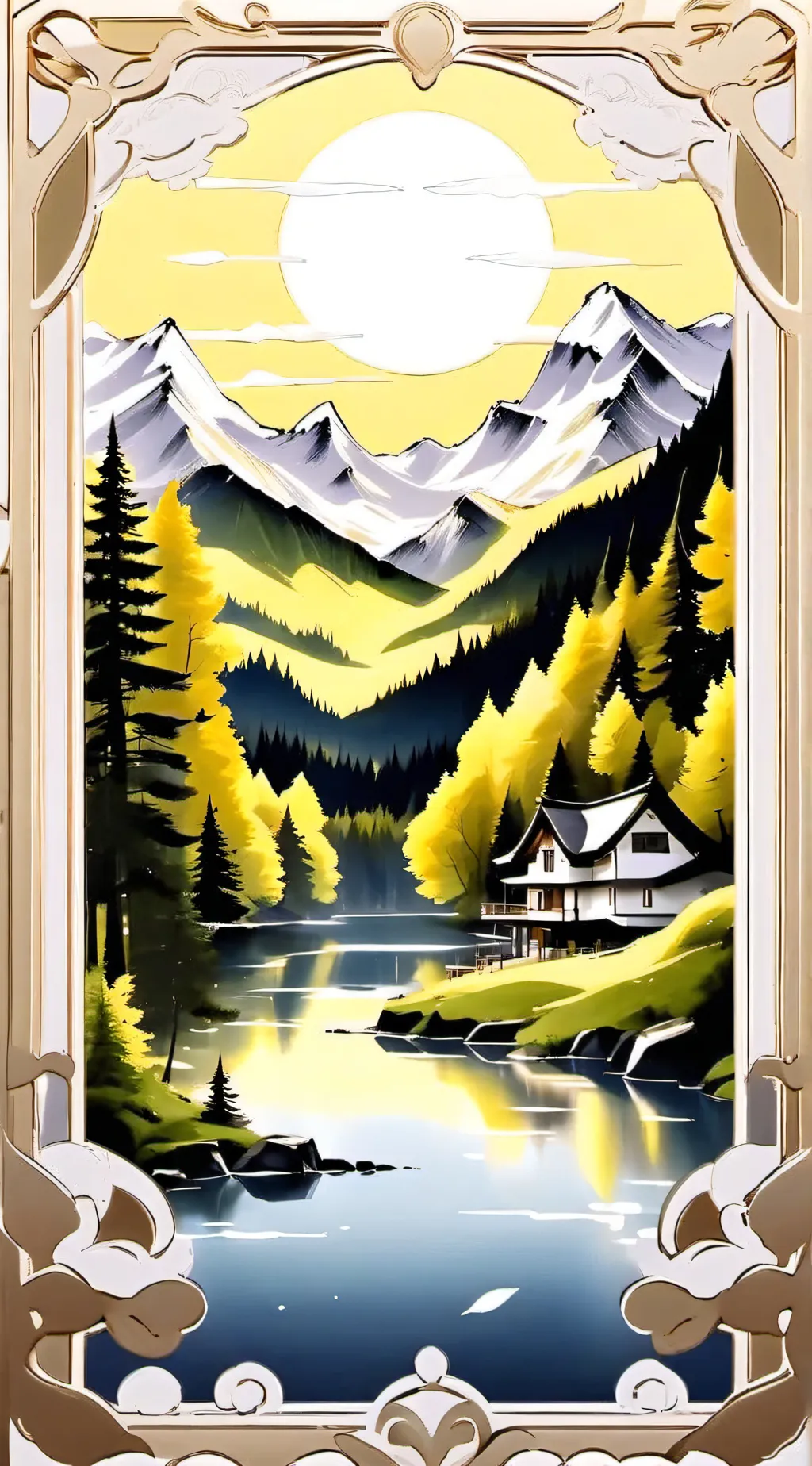 ai character: The lake… background