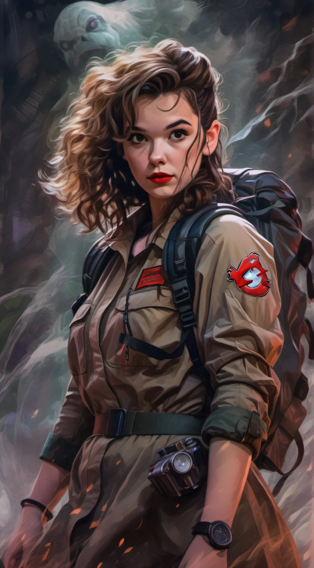 ai character: mha x Ghostbusters background