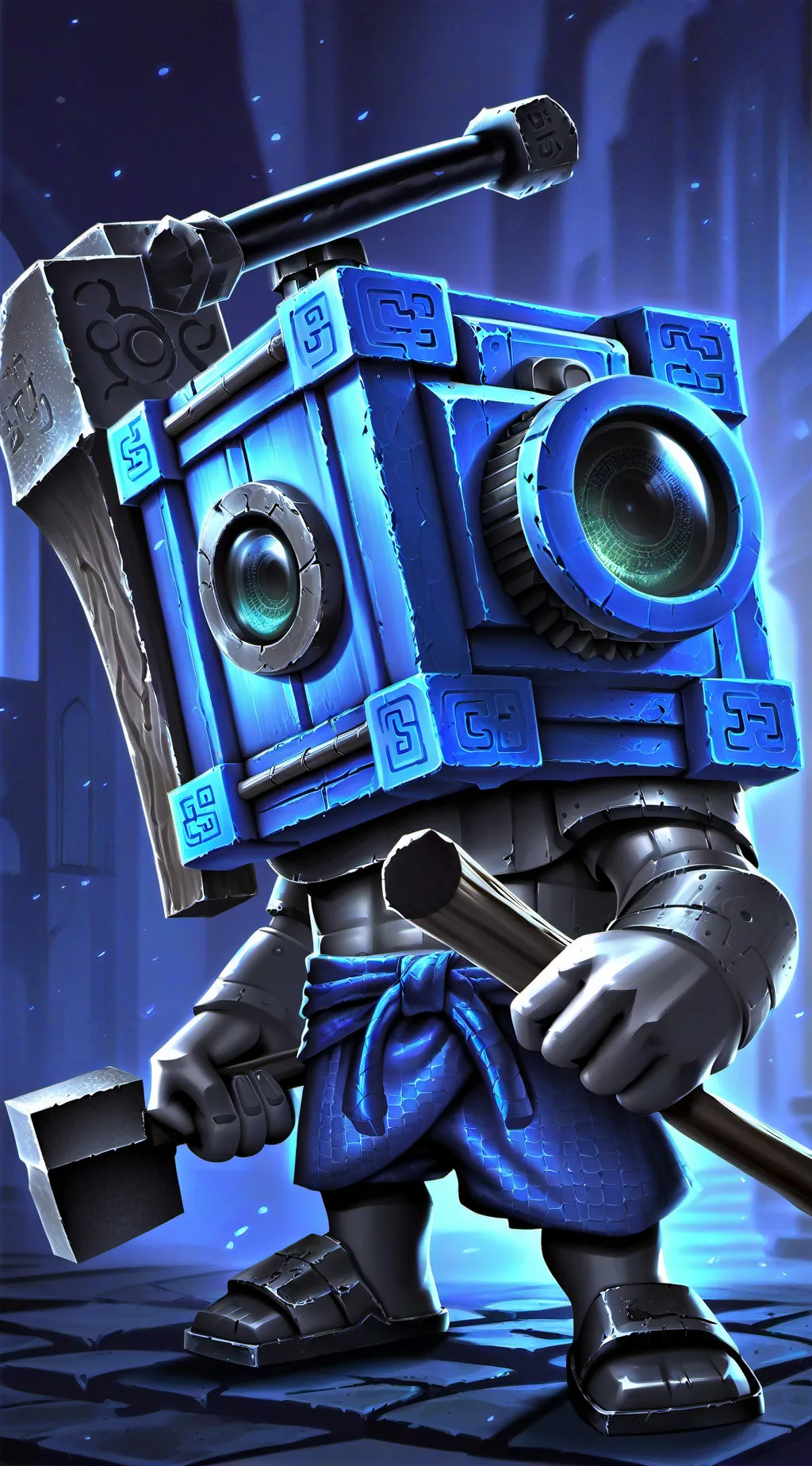 ai character: titan cameraman background