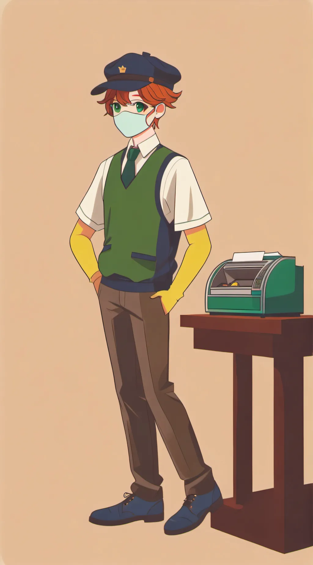 ai character: Cashier background