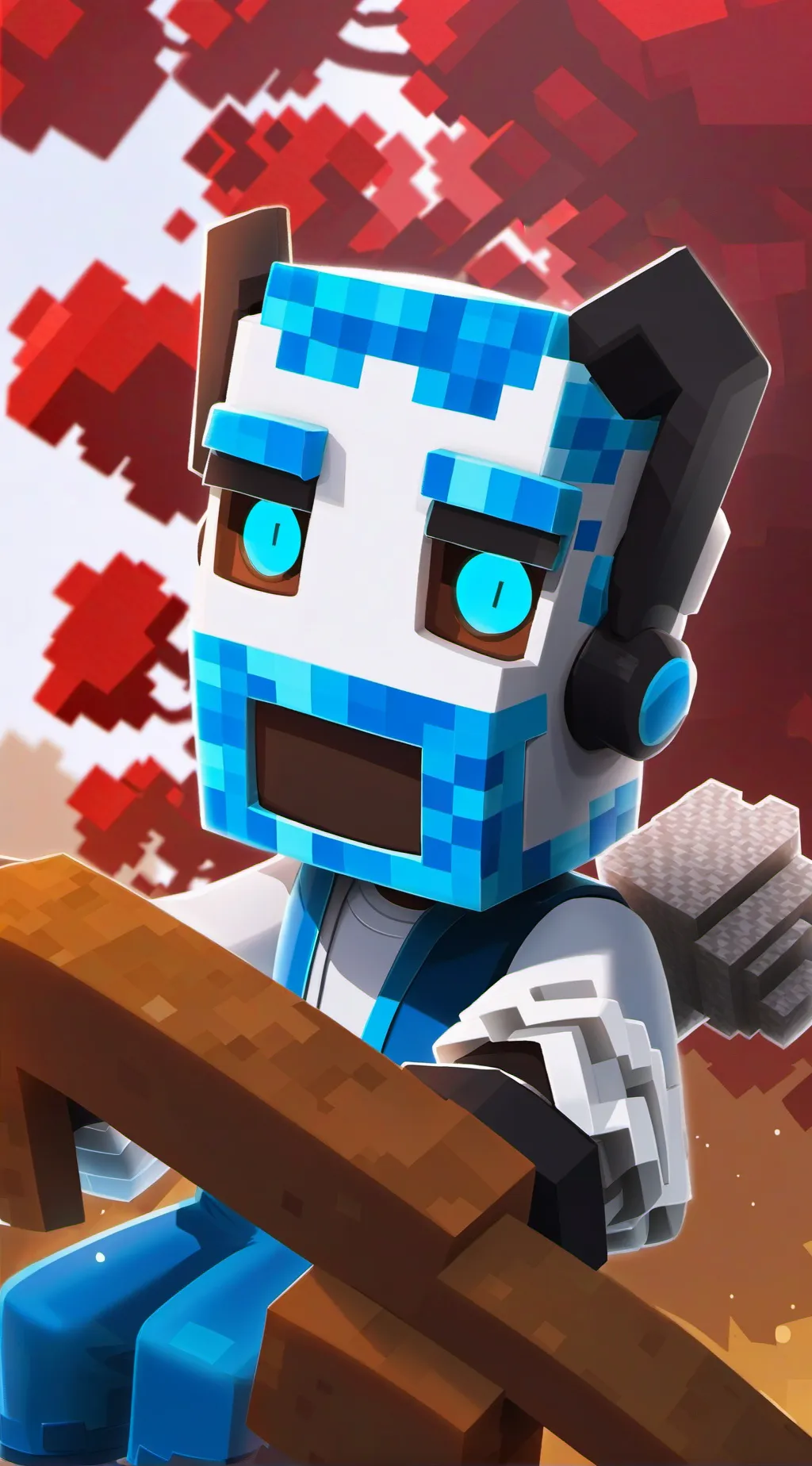 ai character: Minecraft youtuber background