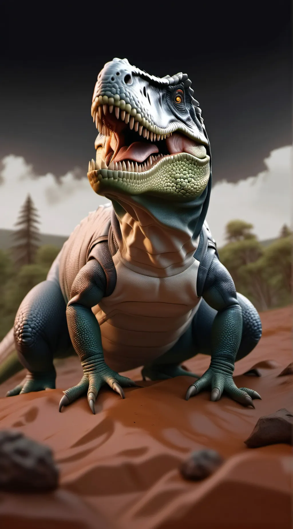 ai character: dino background
