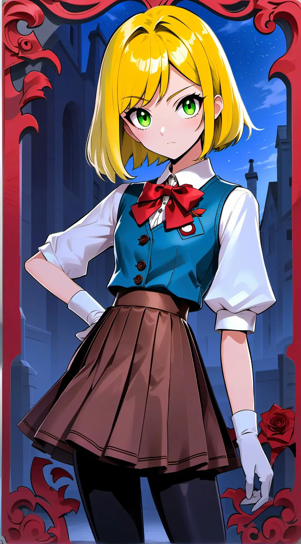 ai character: Violet background