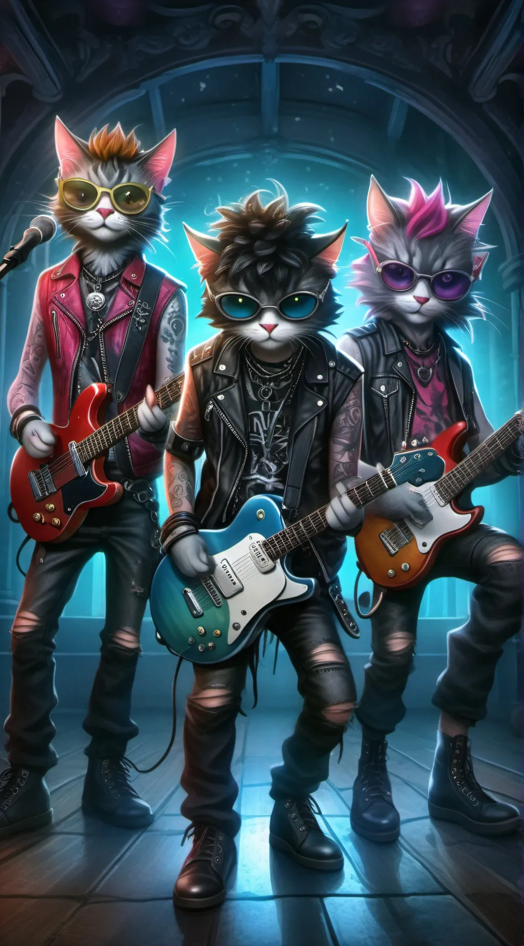 ai character: Les Chats Fous background