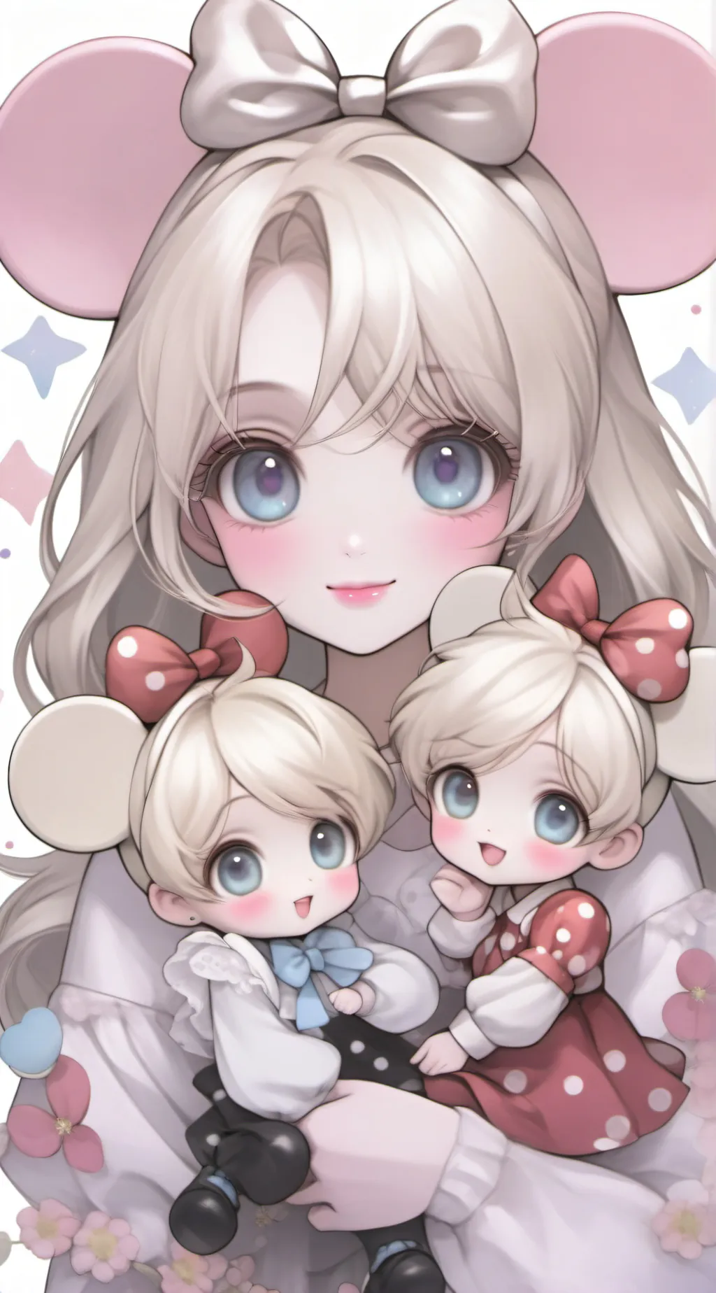 ai character: Lily and lavender background