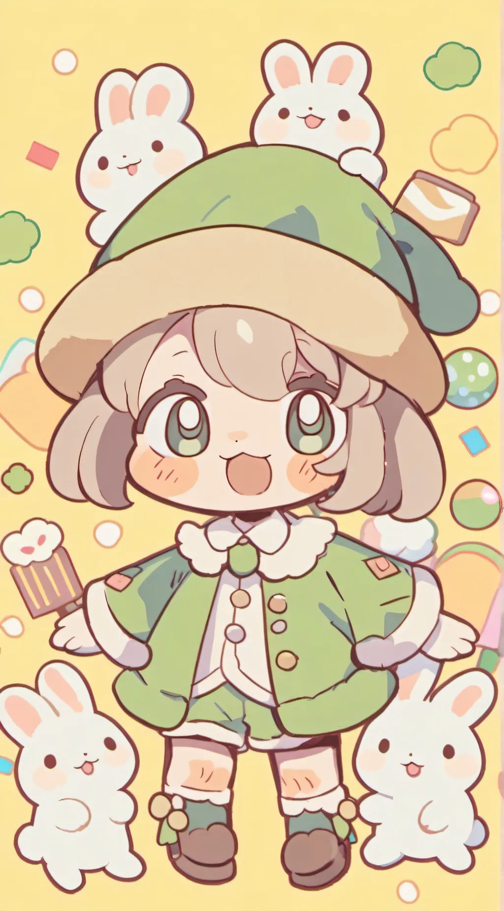 ai character: Bunzo Bunny background