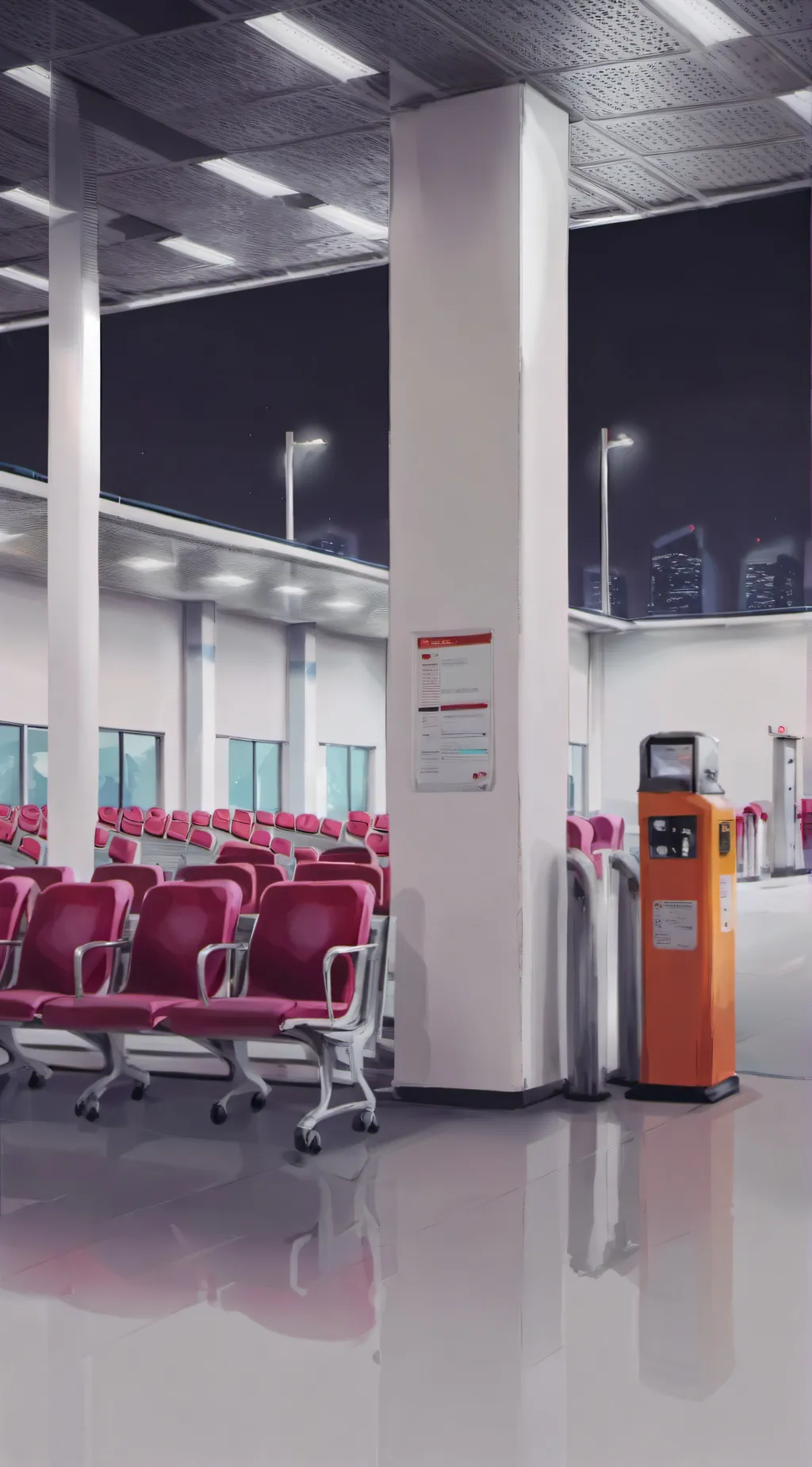 ai character: Night Airport  background