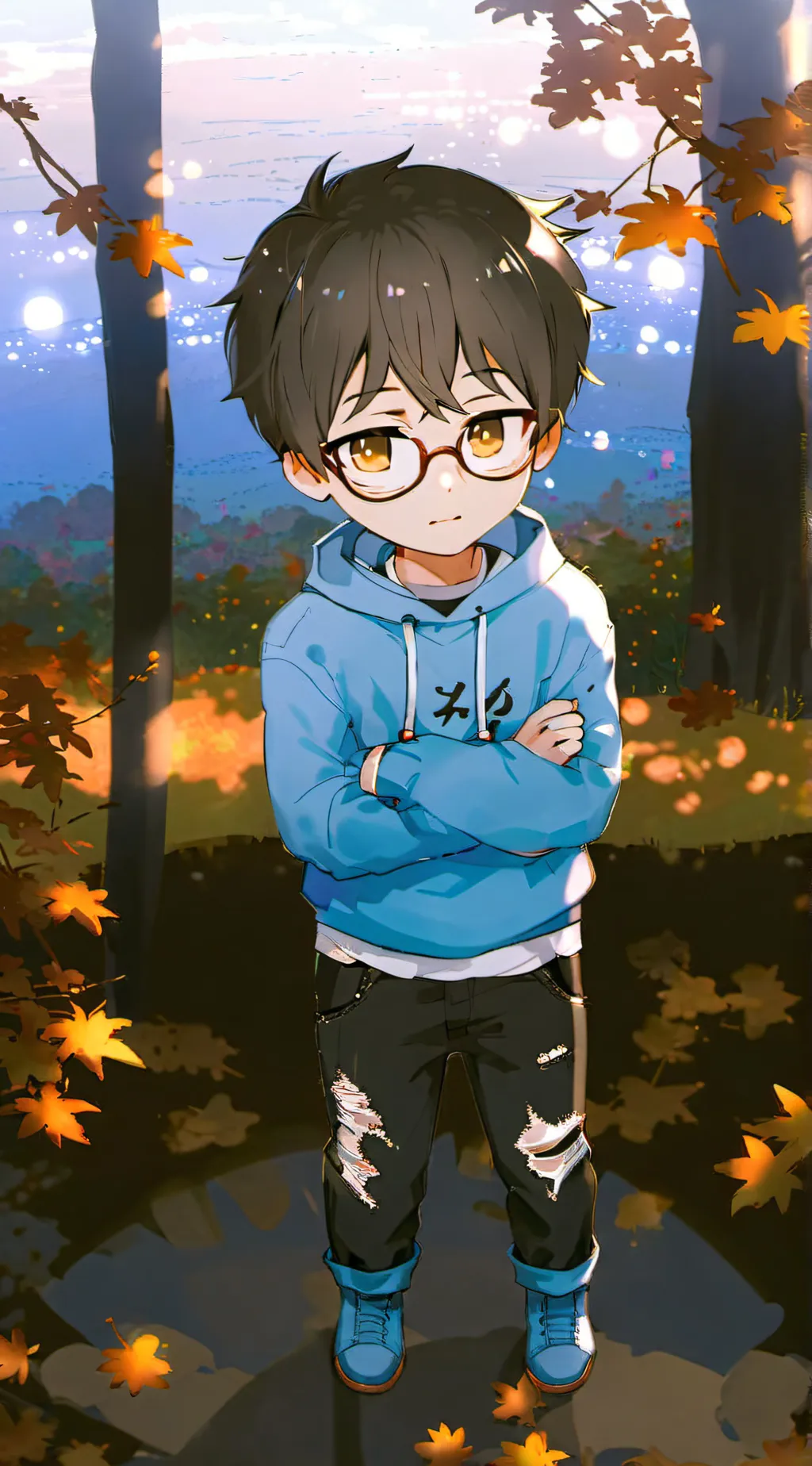 ai character: Autumn background