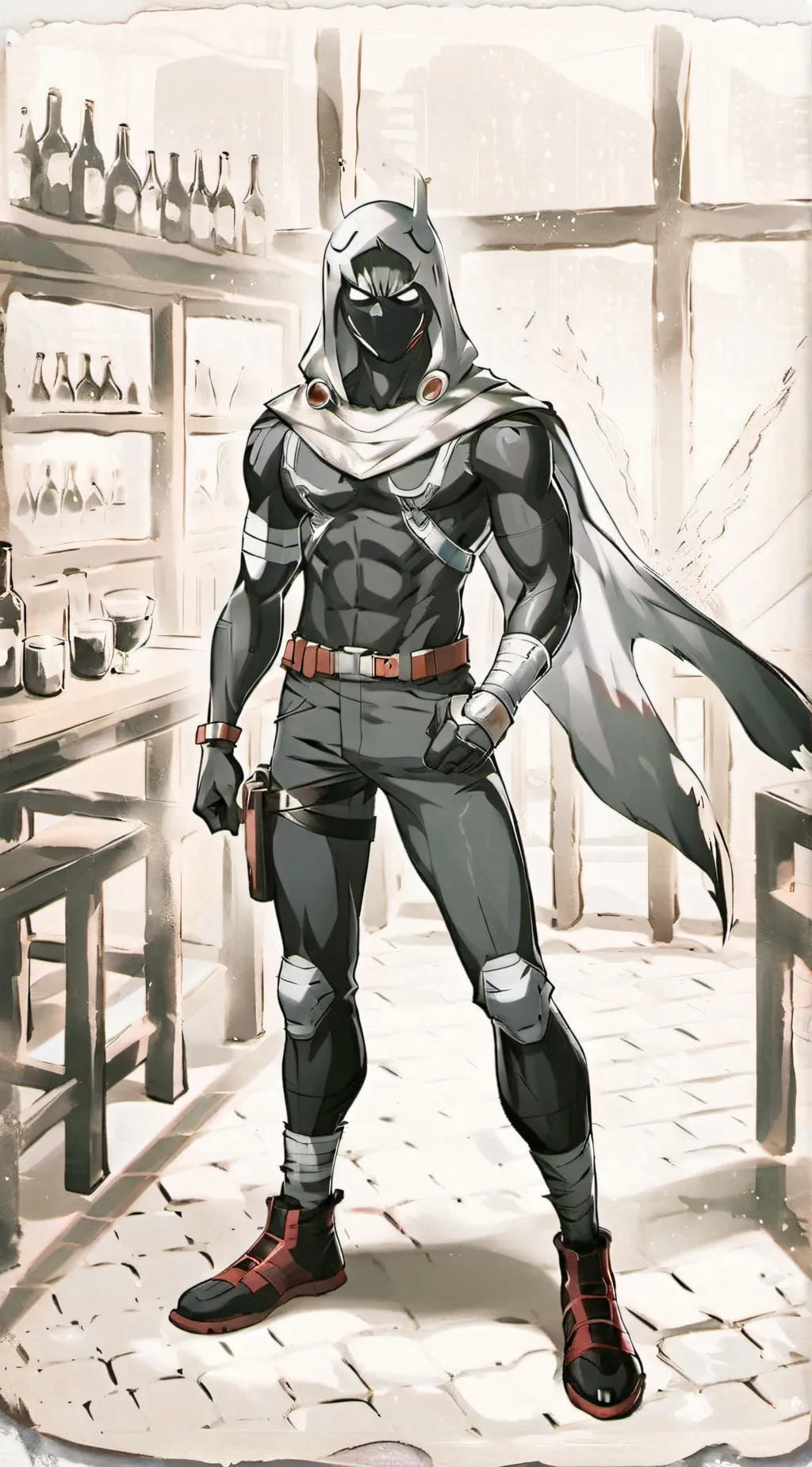 ai character: The bar brawlermha background