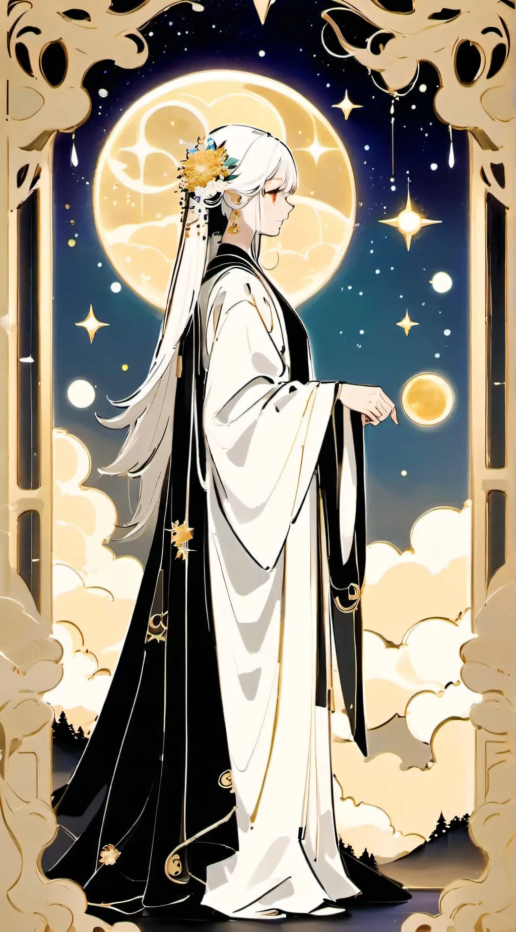 ai character: Sky/moon girl✨ background