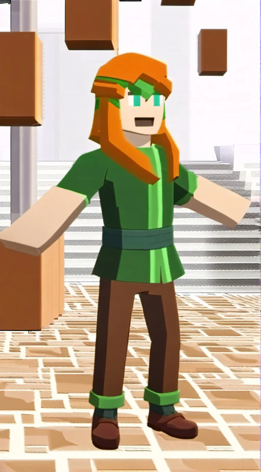 ai character: Minecraft Alex background