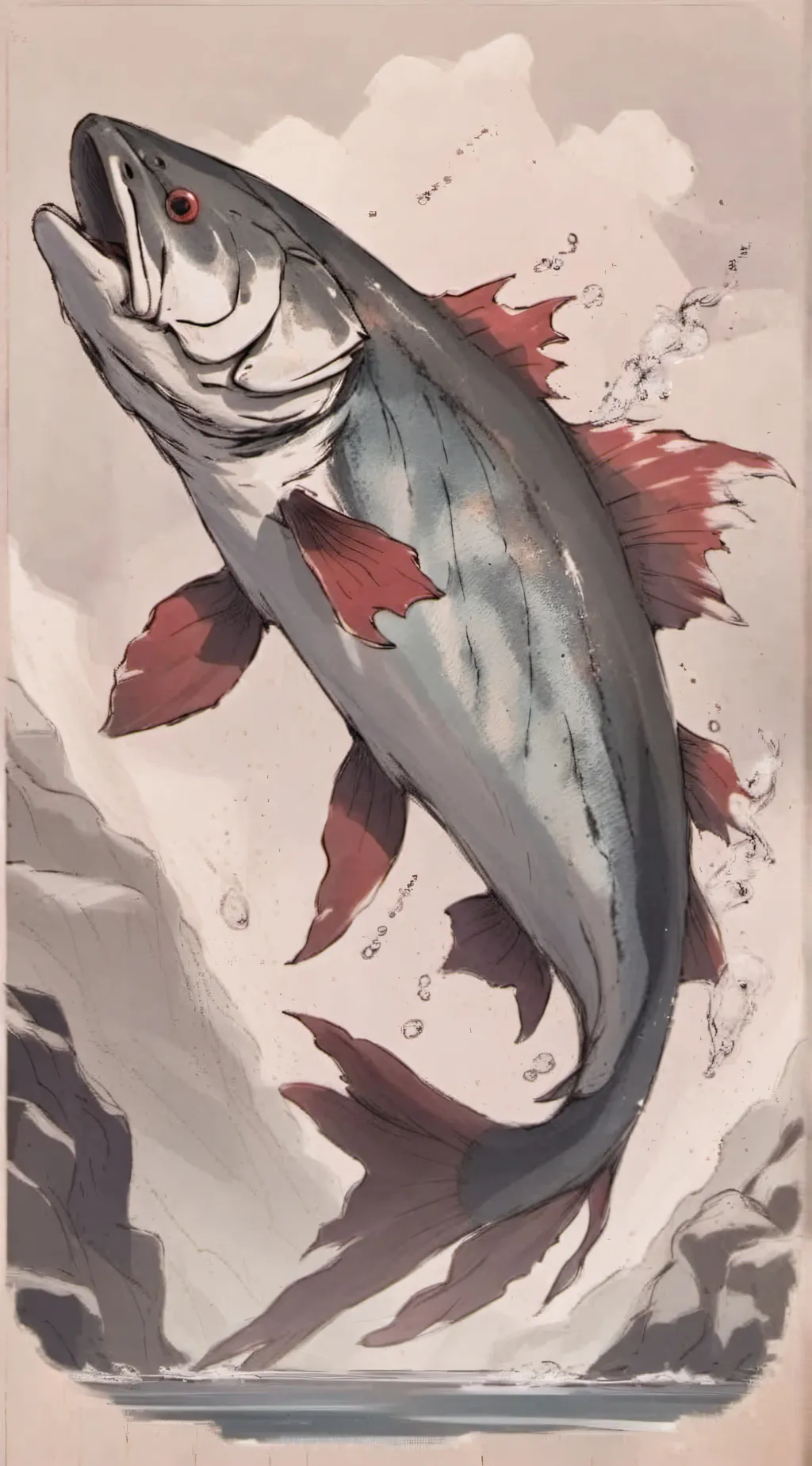 ai character: taimen fish background