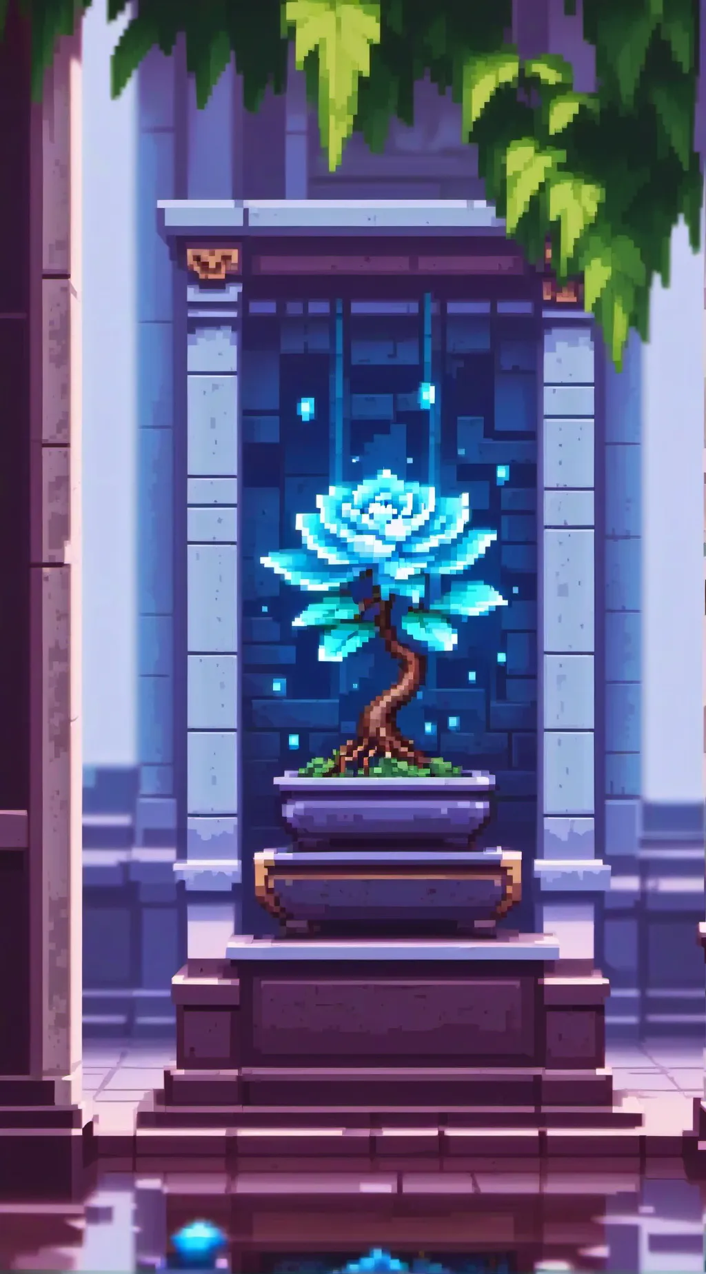 ai character: vines background