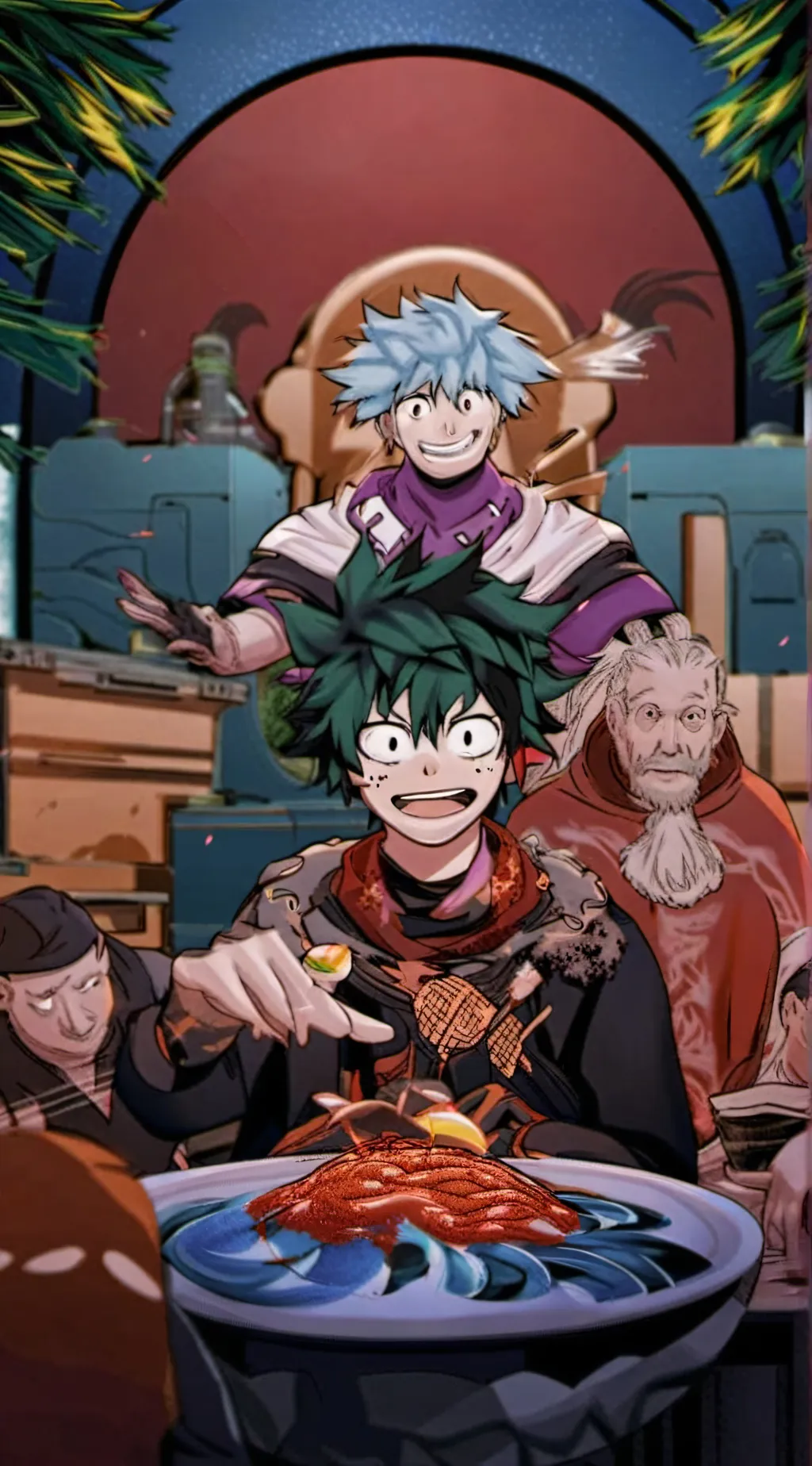 ai character: Mha sleepover background