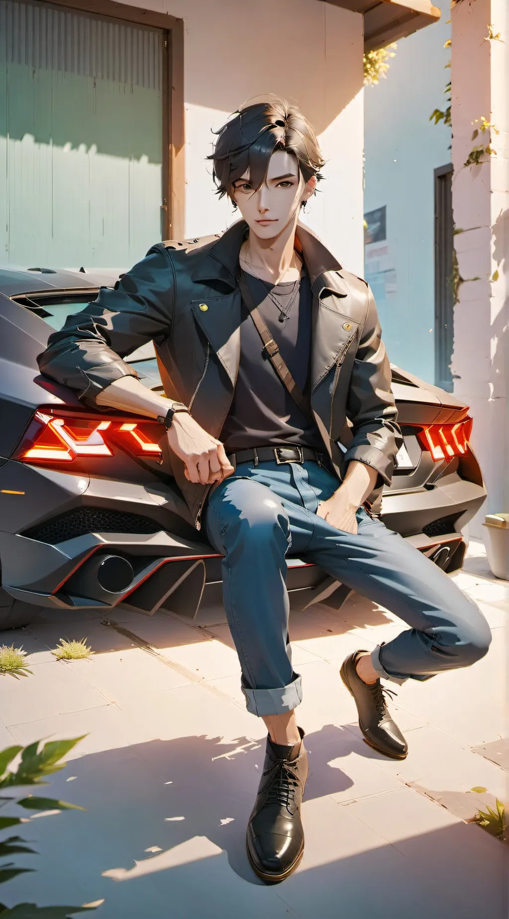 ai character: boy on my lambo background